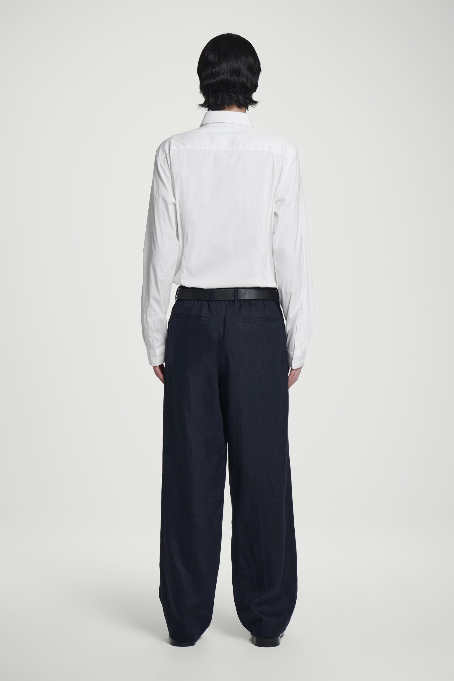 CAMICIA SARTORIALE IN POPELINE DAL TAGLIO SLIM - BIANCO/BLU NAVY/BLU / RIGHE - 6