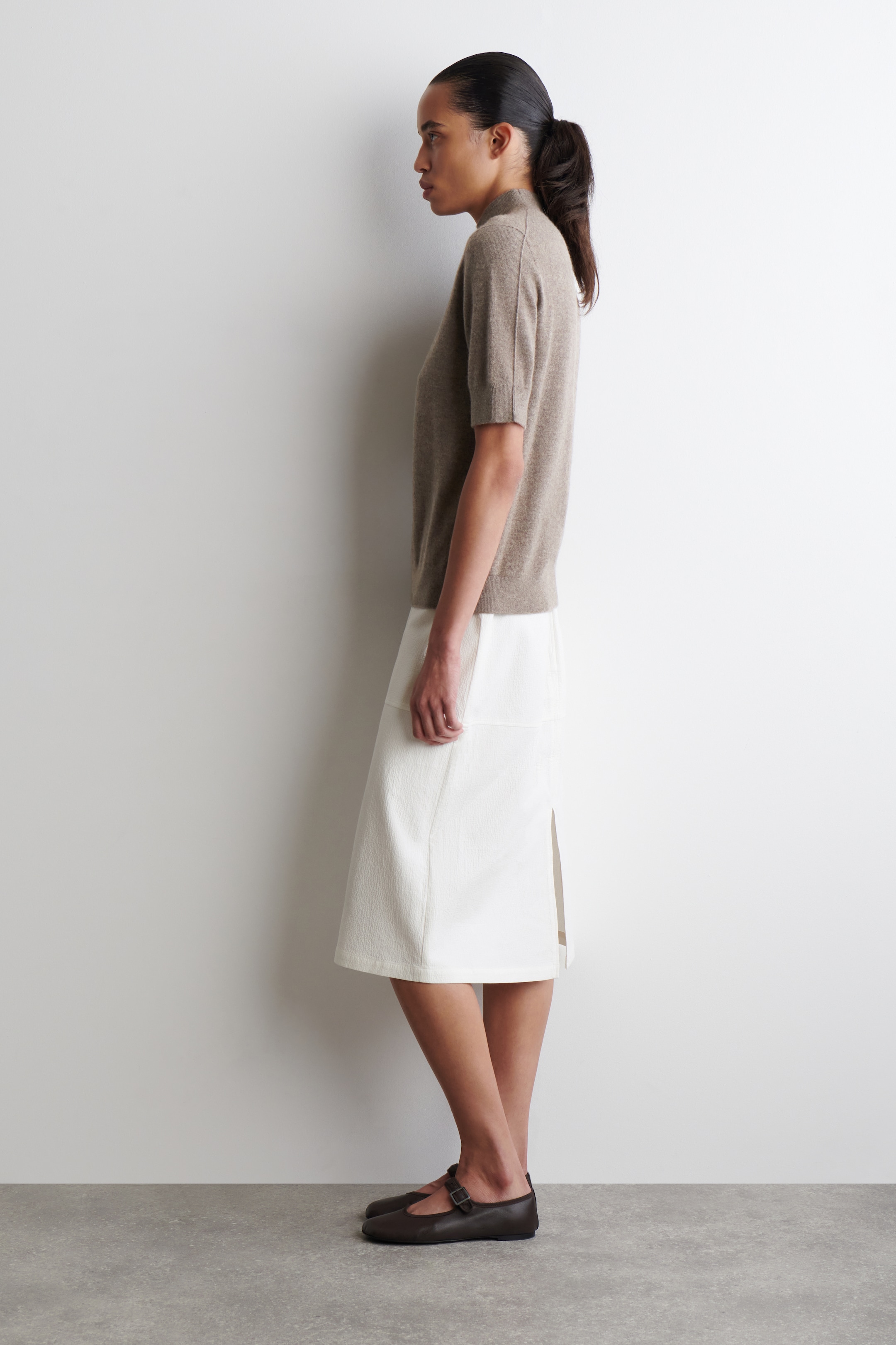 Agrandir l'image: JUPE CRAYON EN COTON - BLANC - FEMME | H&M BE 3