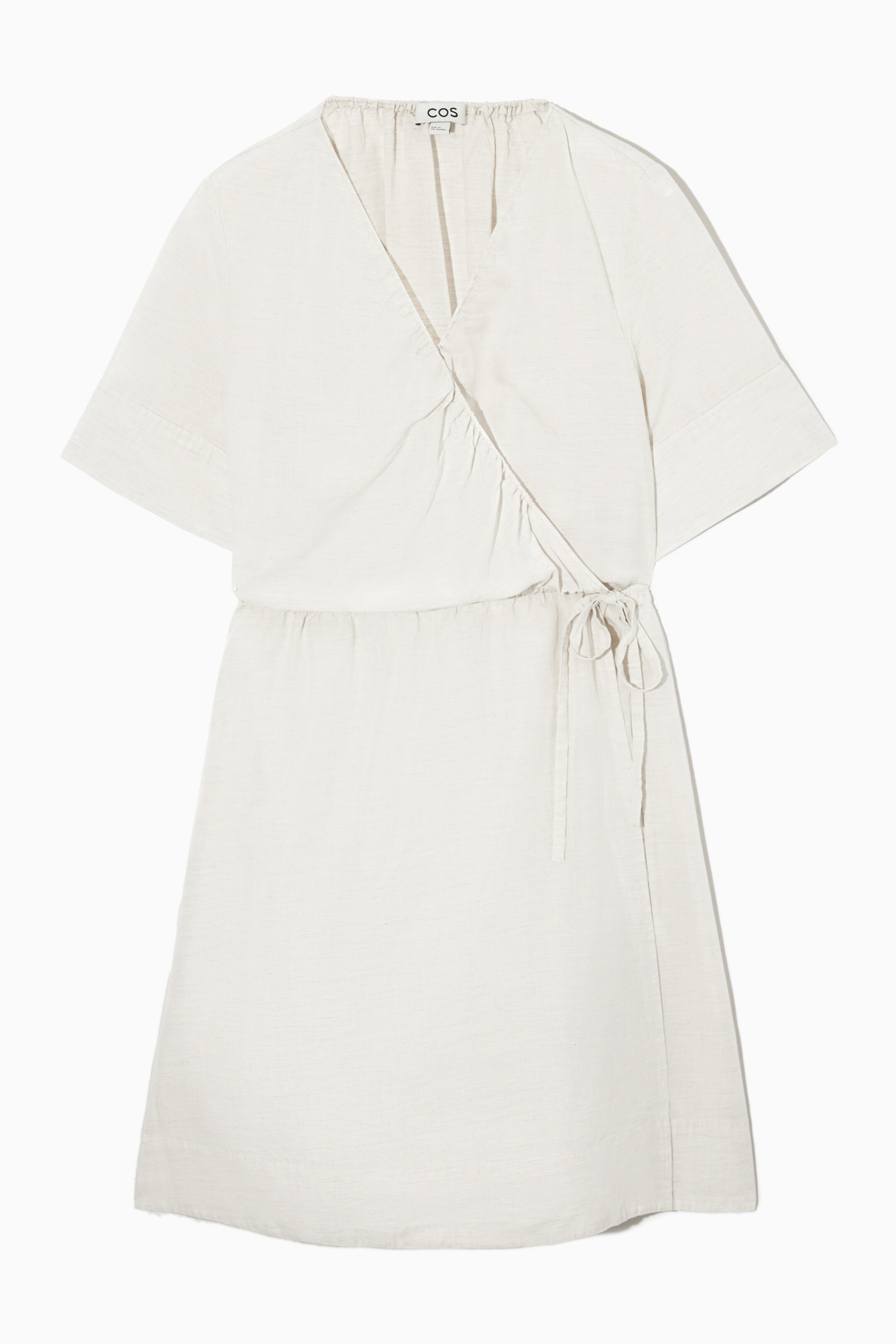 Ingrandisci l'immagine: MINI LINEN-BLEND WRAP DRESS - CREAM - DONNA | H&M CH 1