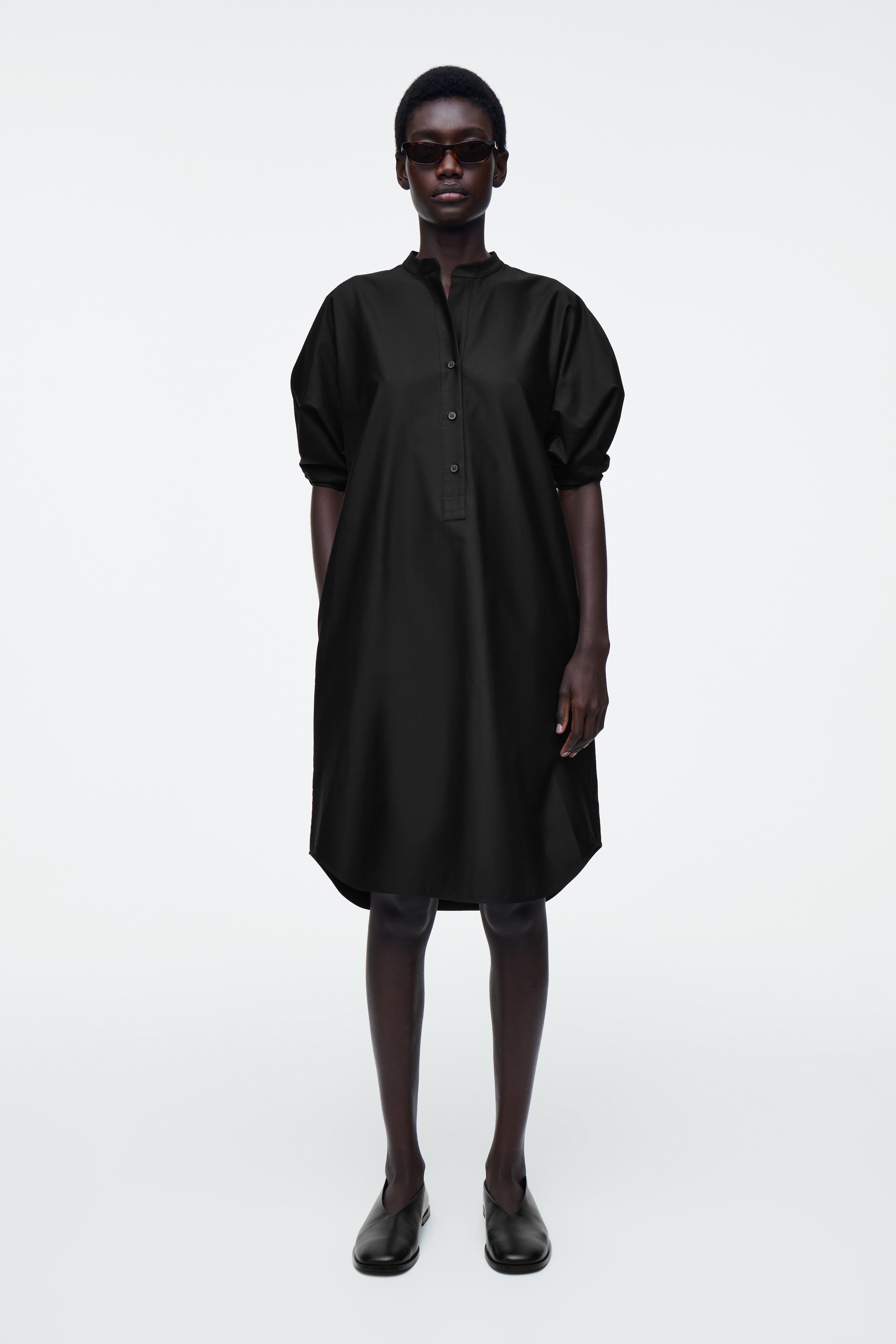 Agrandir l'image: ROBE-CHEMISE CEINTURÉE MIDI - NOIR - FEMME | H&M FR 1