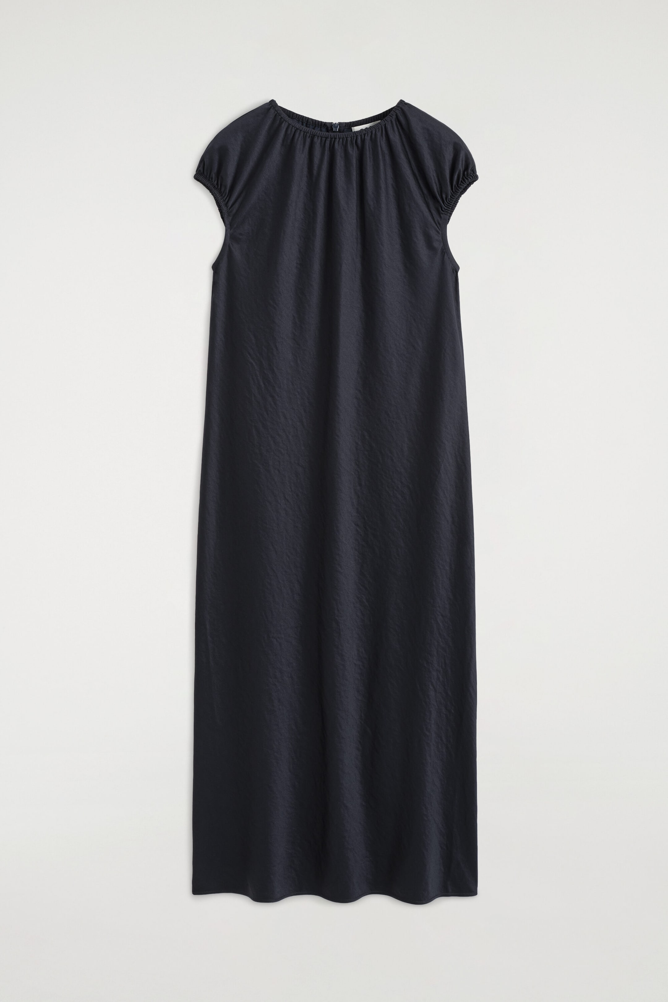 ROBE MIDI EN SATIN FRONCÉ