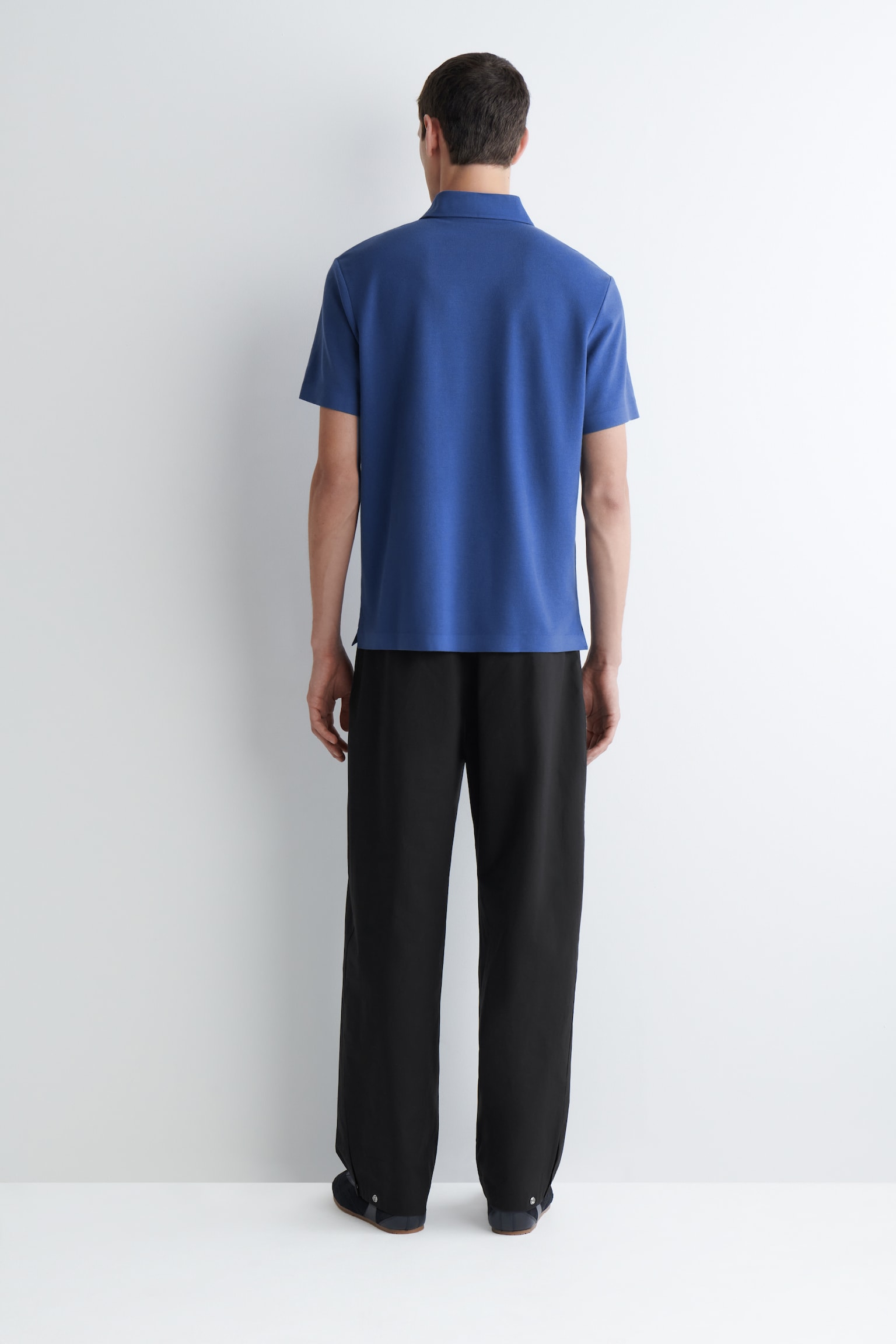 TECHNICAL PIQUÉ POLO SHIRT - BLUE/WHITE - 3