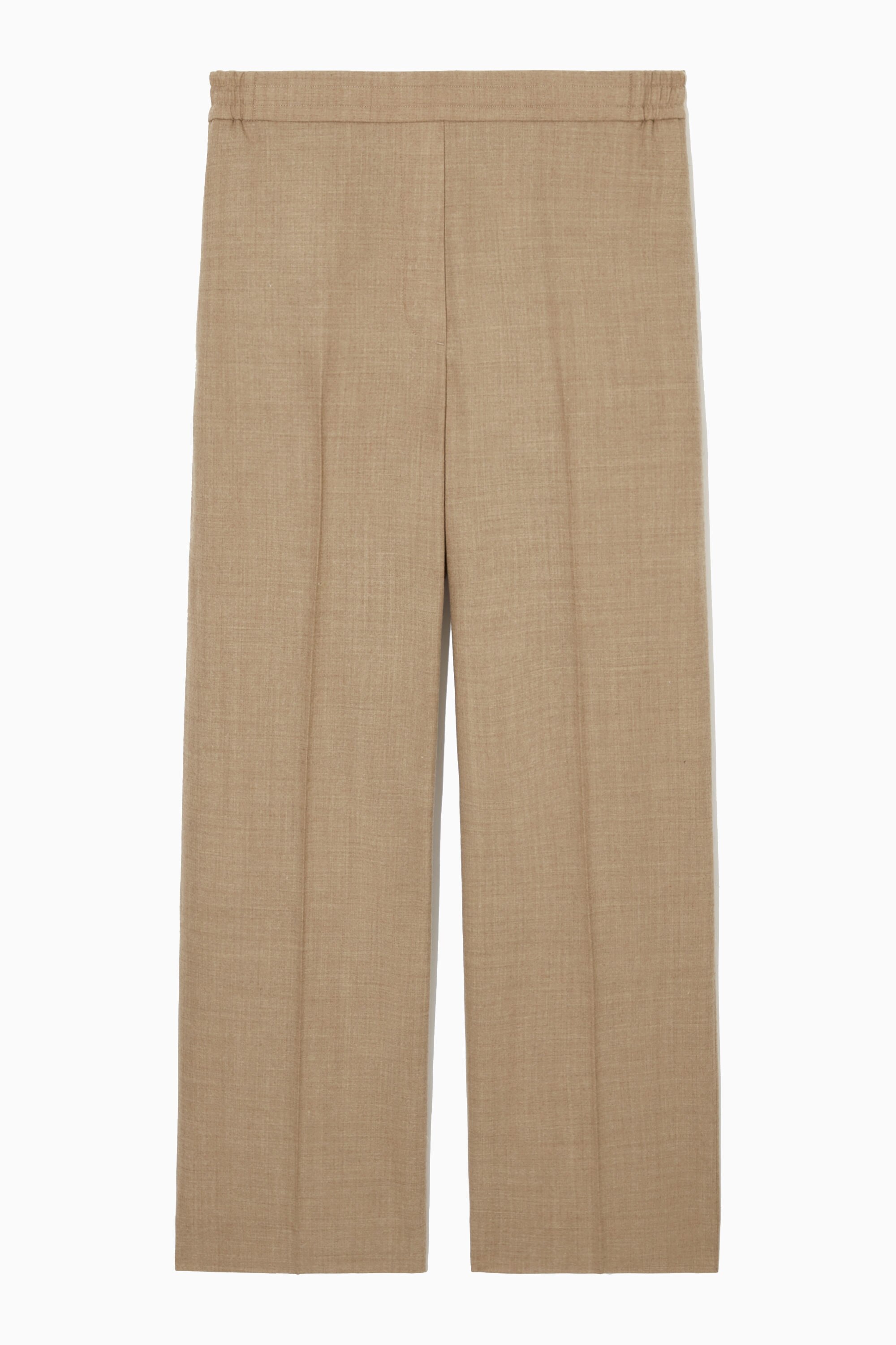 REGULAR WOOL-FLANNEL STRAIGHT-LEG TROUSERS - LIGHT BEIGE | COS