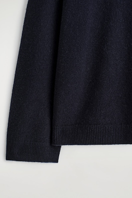 PURE CASHMERE MOCK-NECK SWEATER — NAVY 1