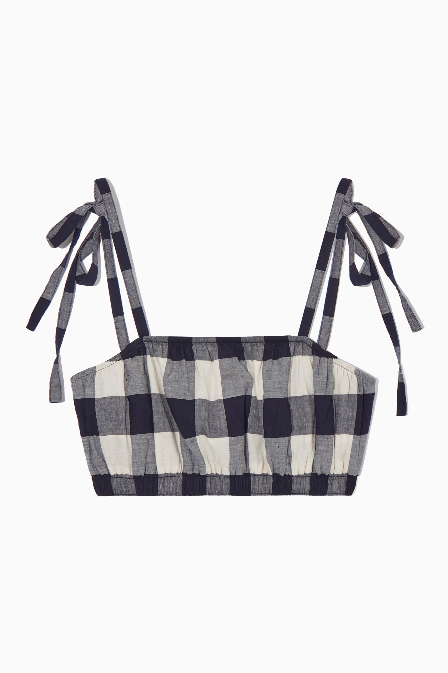 GINGHAM BRA TOP - WHITE / NAVY / GINGHAM