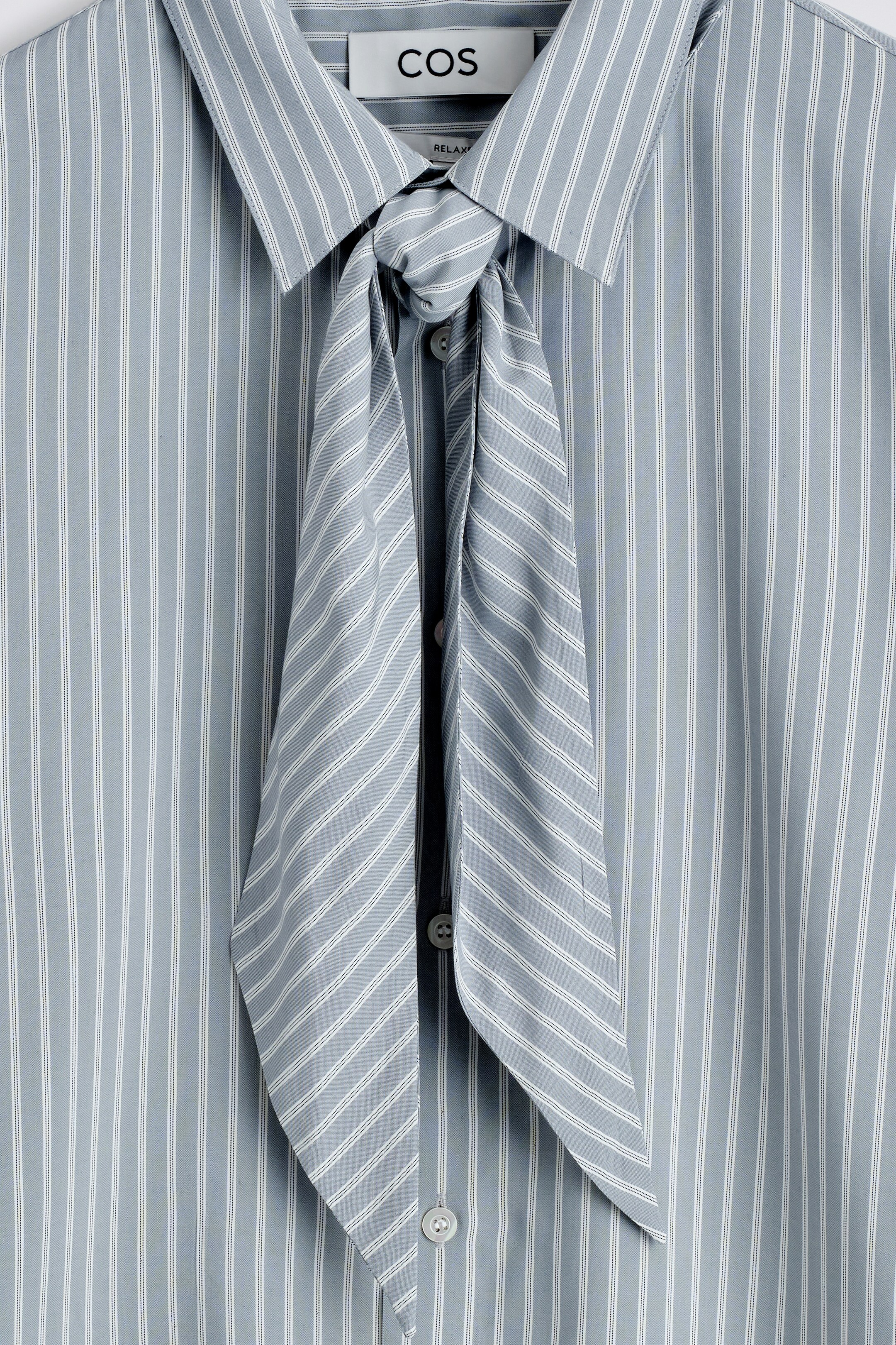 Agrandir l'image: TIE-DETAIL STRIPED SHIRT - BLUE / STRIPED - HOMME | H&M FR 7