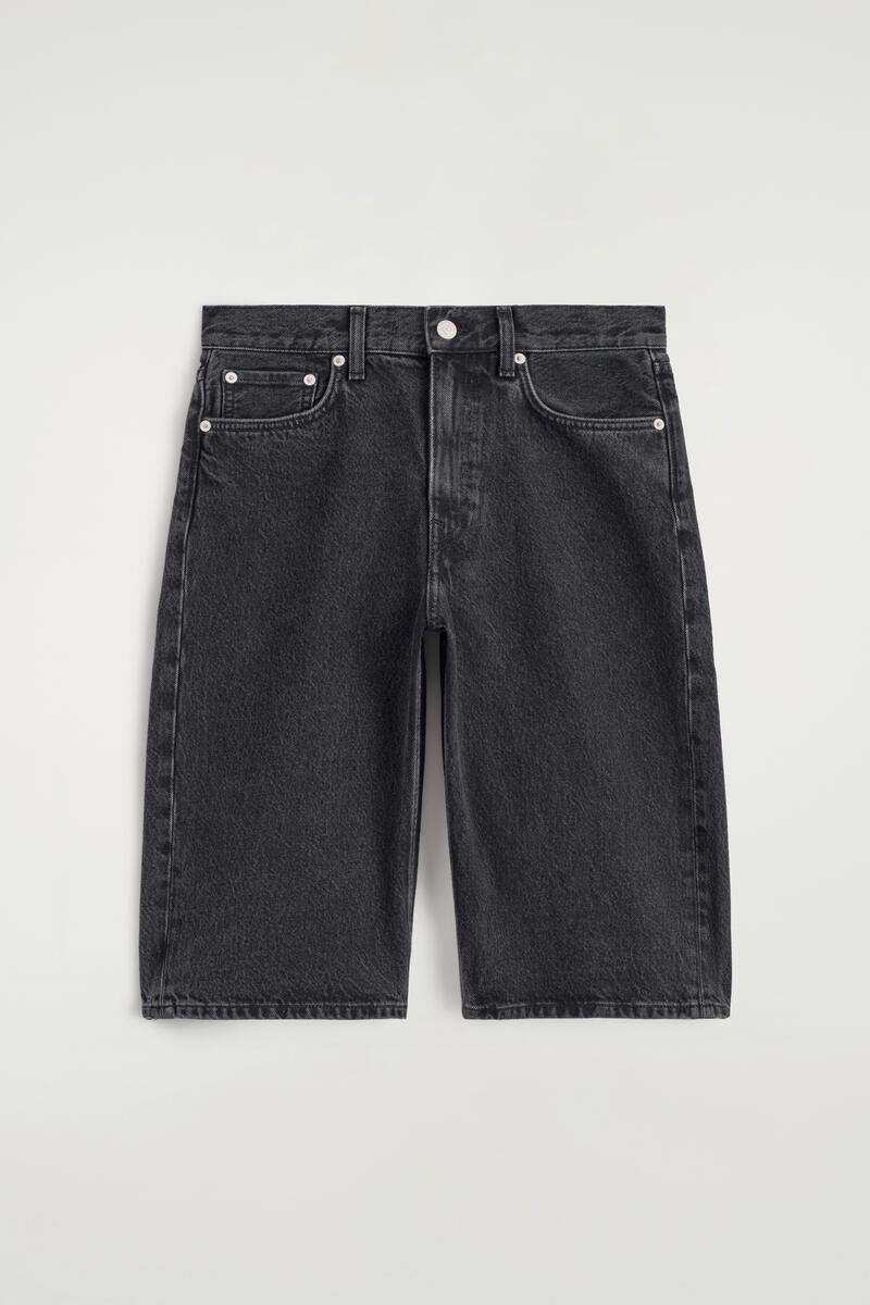 Chord Straight-Leg Denim Shorts