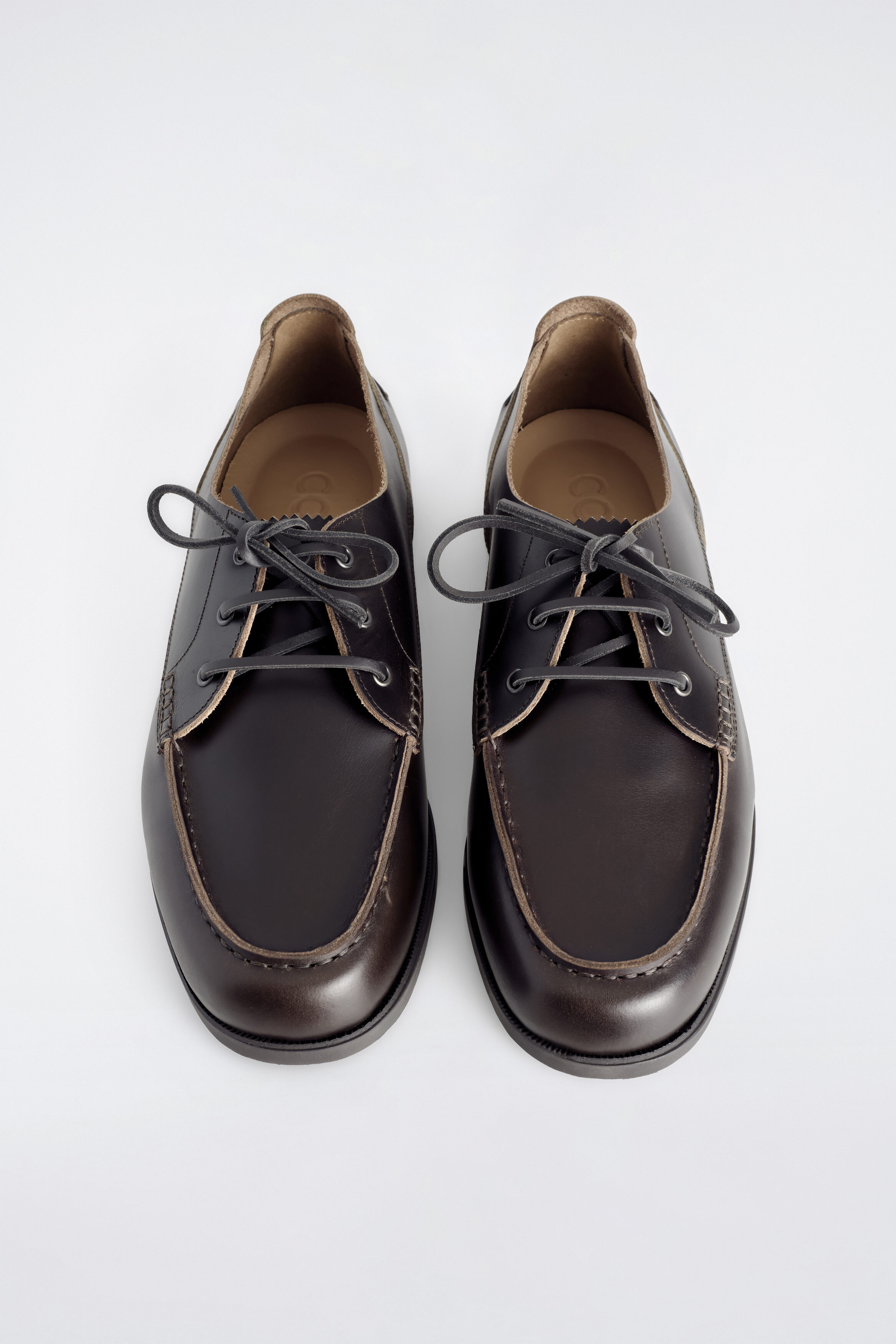 LEATHER BOAT SHOES - DARK BROWN | COS
