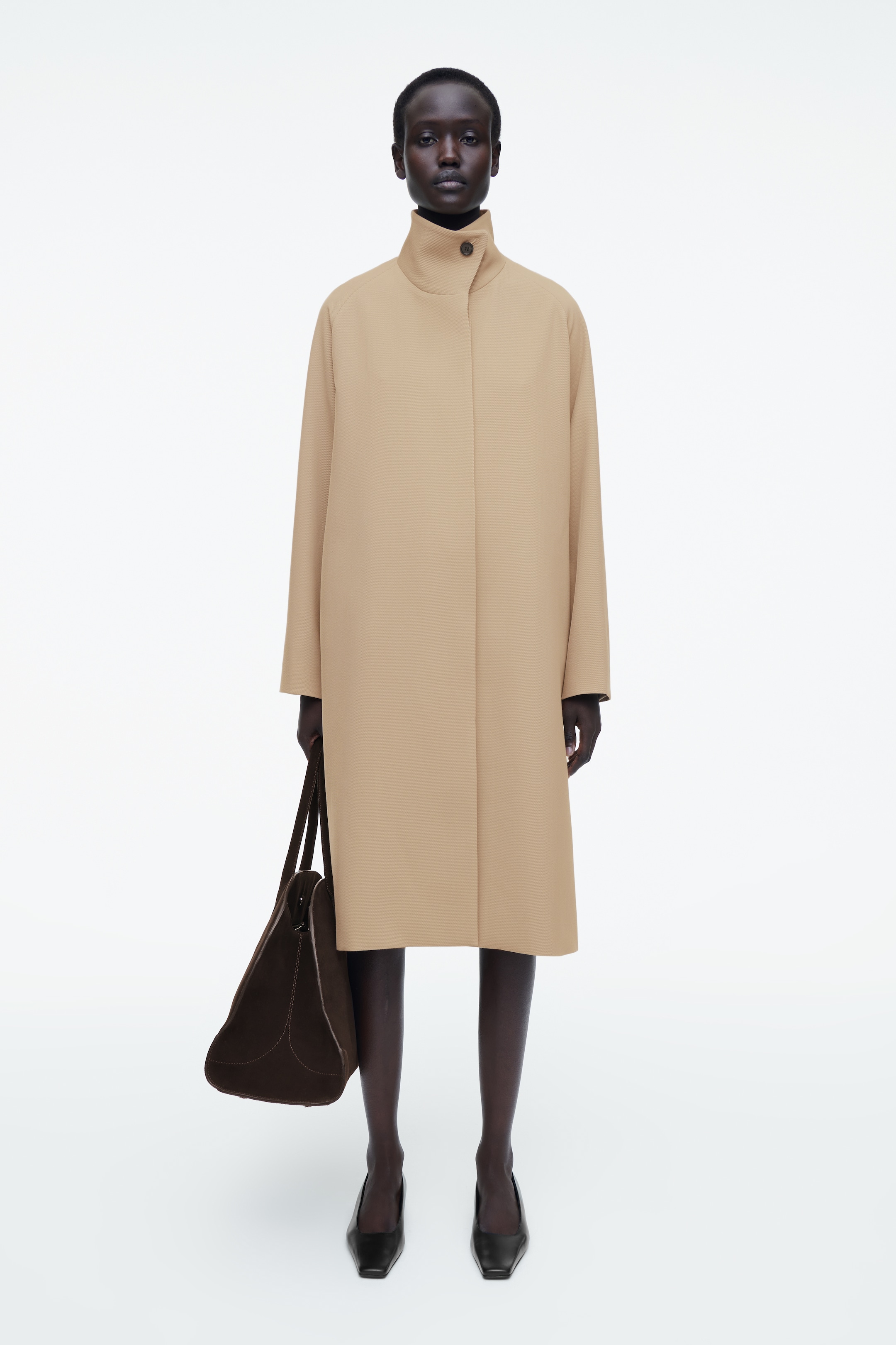 Se større billede: TRAPEZFORMET FRAKKE I ULDBLEND - BEIGE - DAME | H&M DK 1
