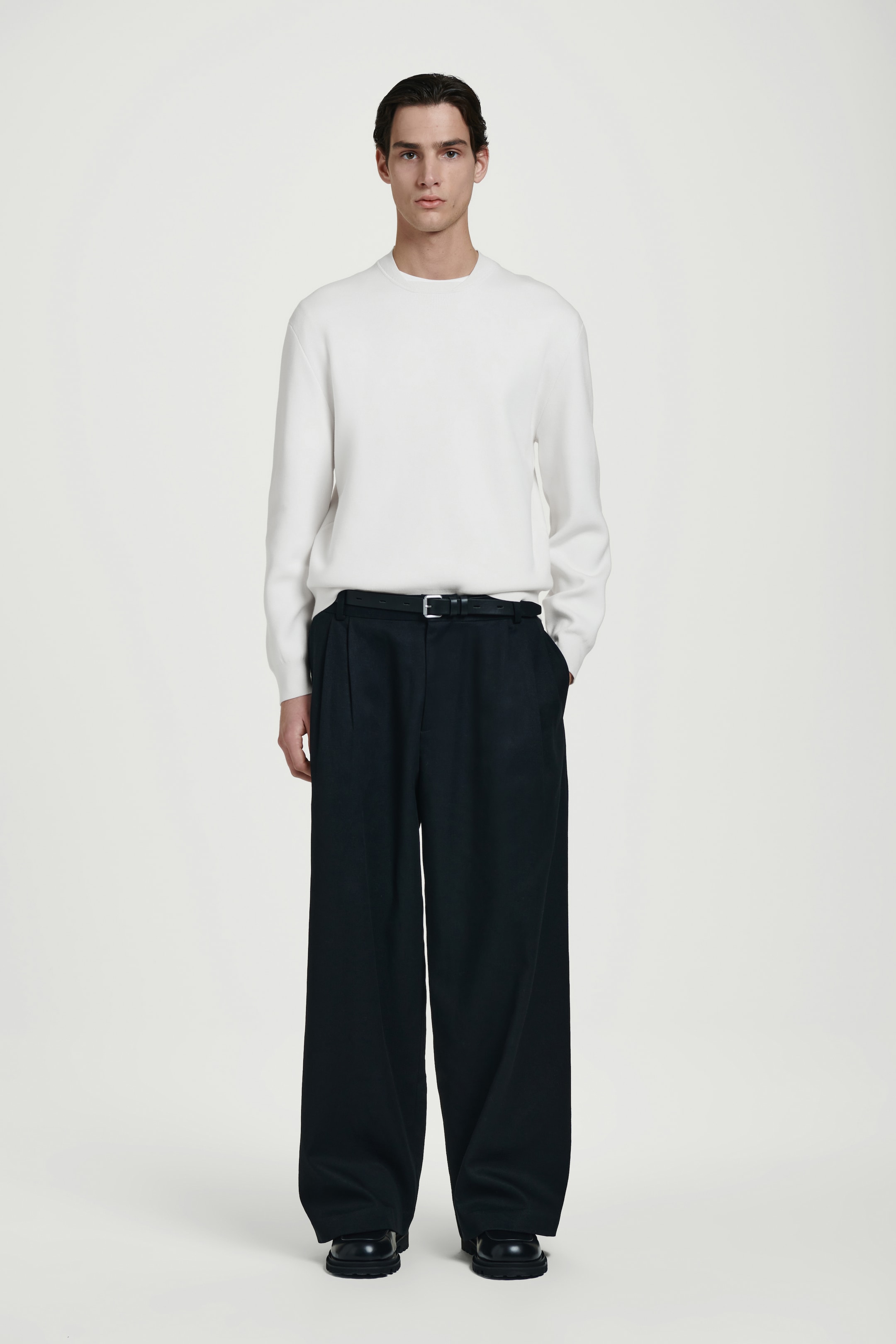 Ingrandisci l'immagine: DOUBLE-FACED BOMBER-NECK KNITTED JUMPER - OFF-WHITE - UOMO | H&M CH 2