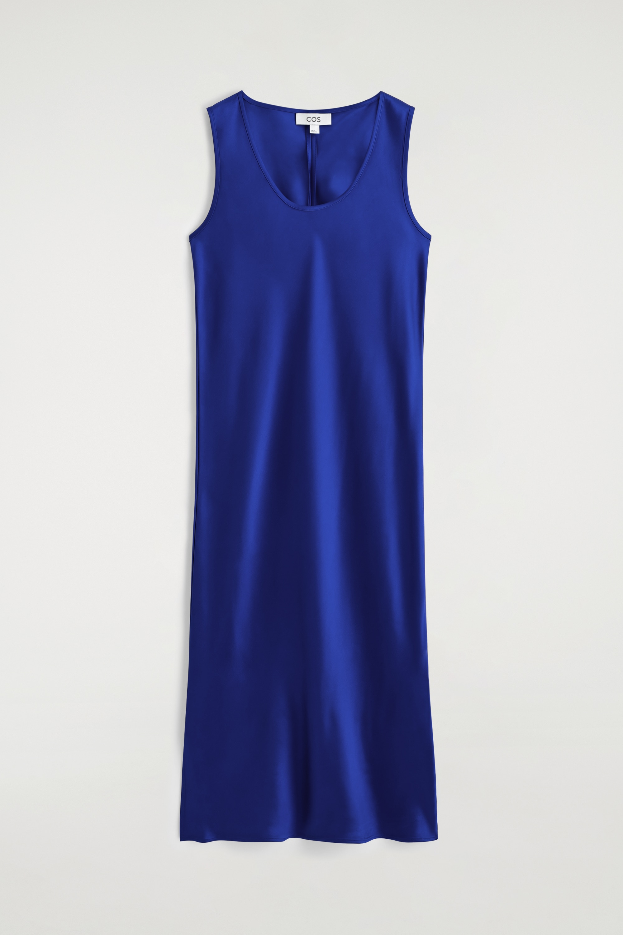 MIDIKLEID AUS SATIN MIT TIEFEM AUSSCHNITT - Blau/SCHWARZ