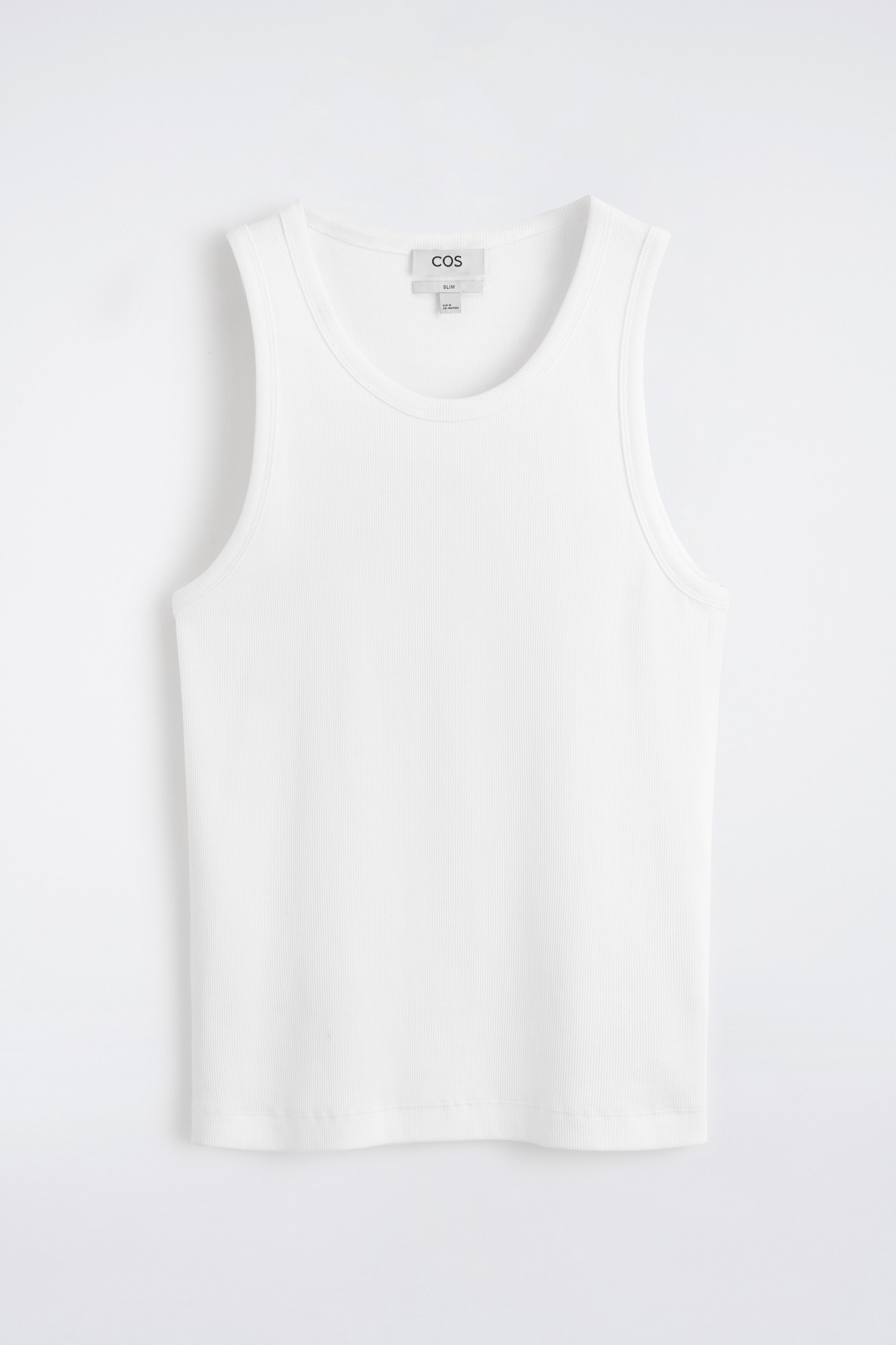slim fit dress slacks Layers Classic Ribbed Fitted Tank White