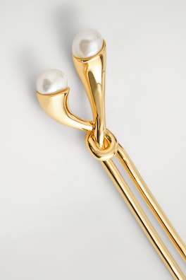 FRESHWATER PEARL HAIR PIN — GOLD 2
