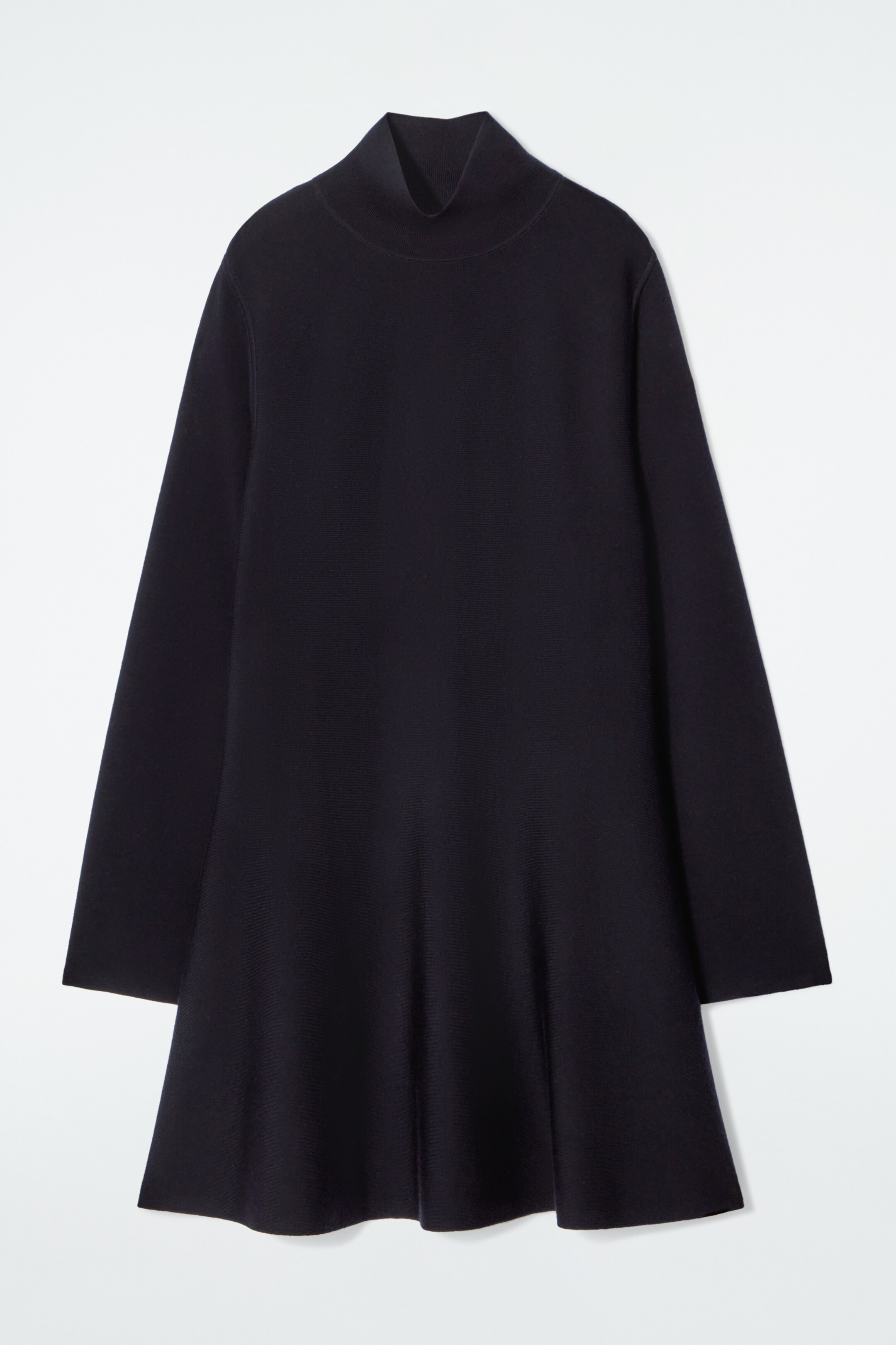 Agrandir l'image: ROBE COURTE ÉVASÉE À COL MONTANT EN LAINE - BLEU MARINE - FEMME | H&M CH 5