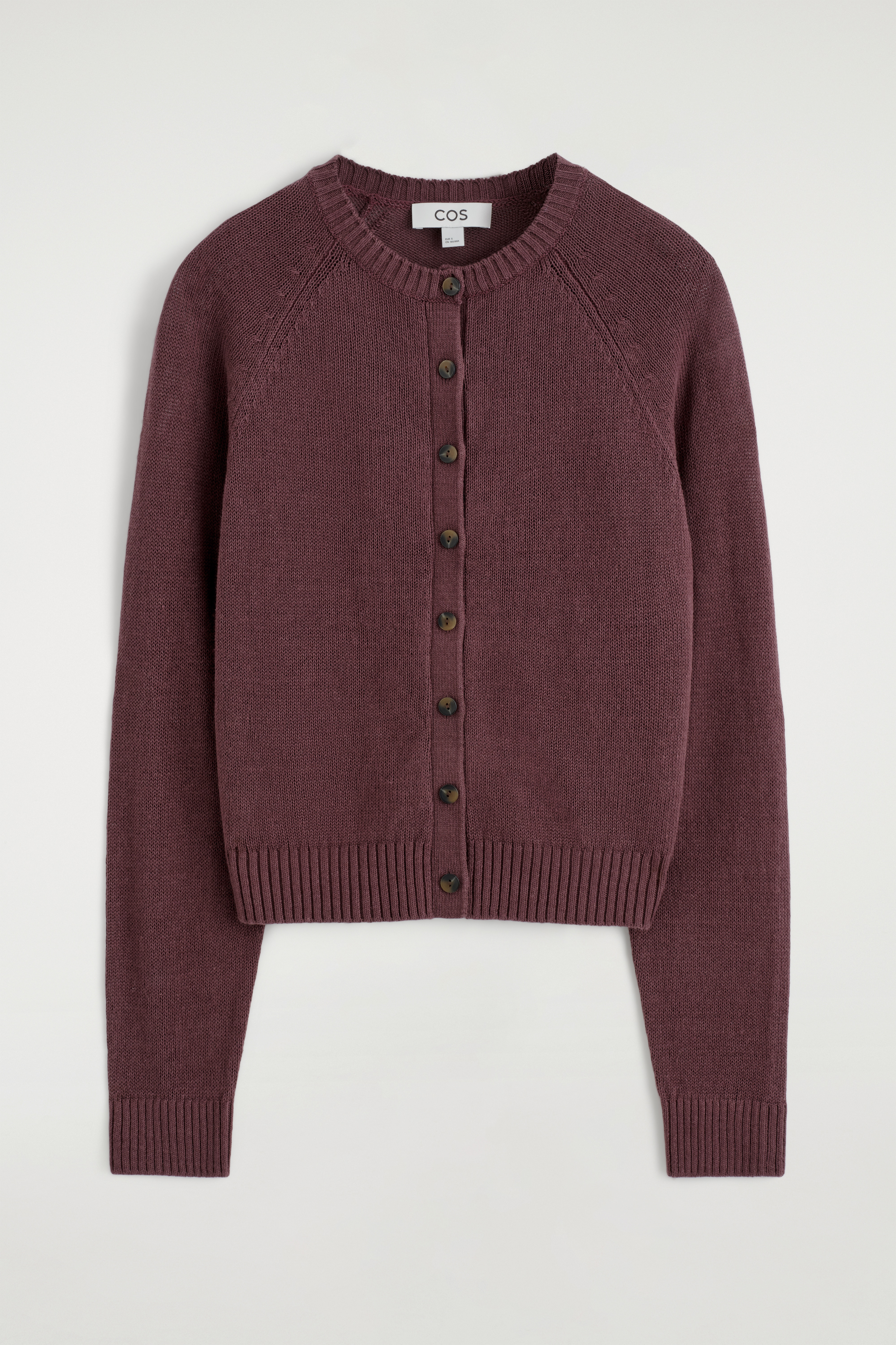 Gebreid linnen vest - bordeauxrood/KOBALTBLAUW