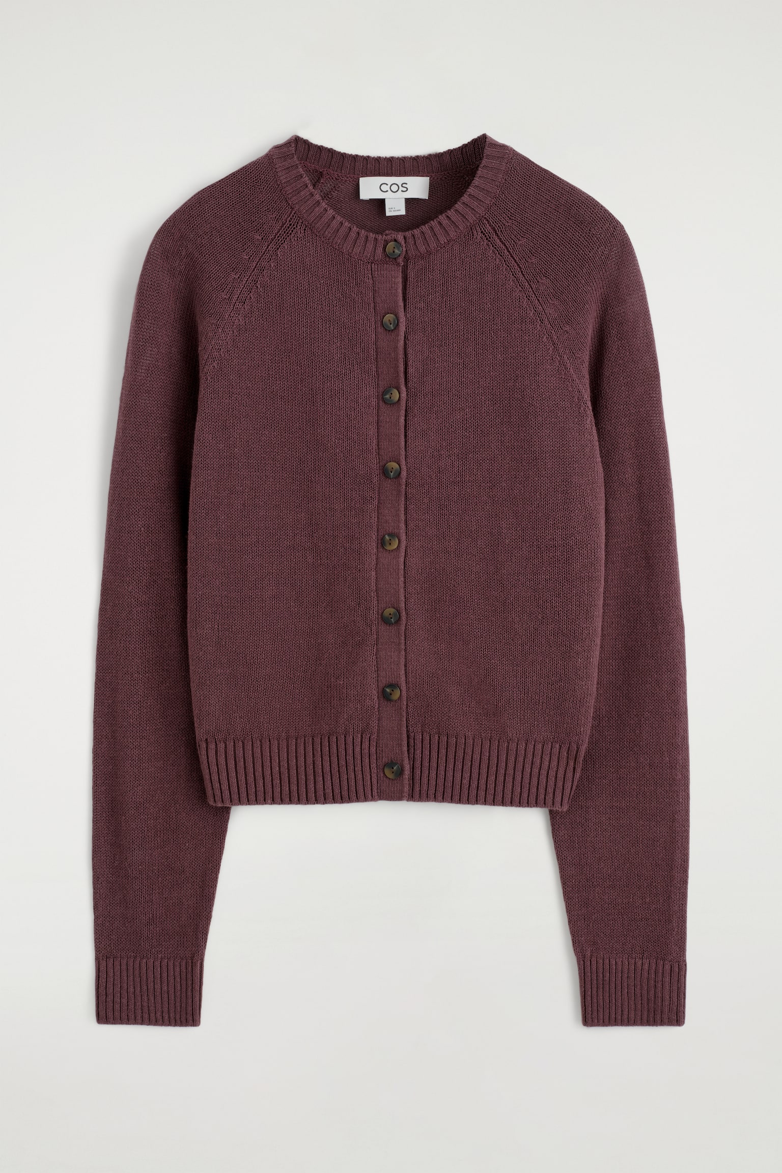 PLETENÝ LENOVÝ KARDIGAN - BURGUNDY/KOBALTOVĚ MODRÁ - 2