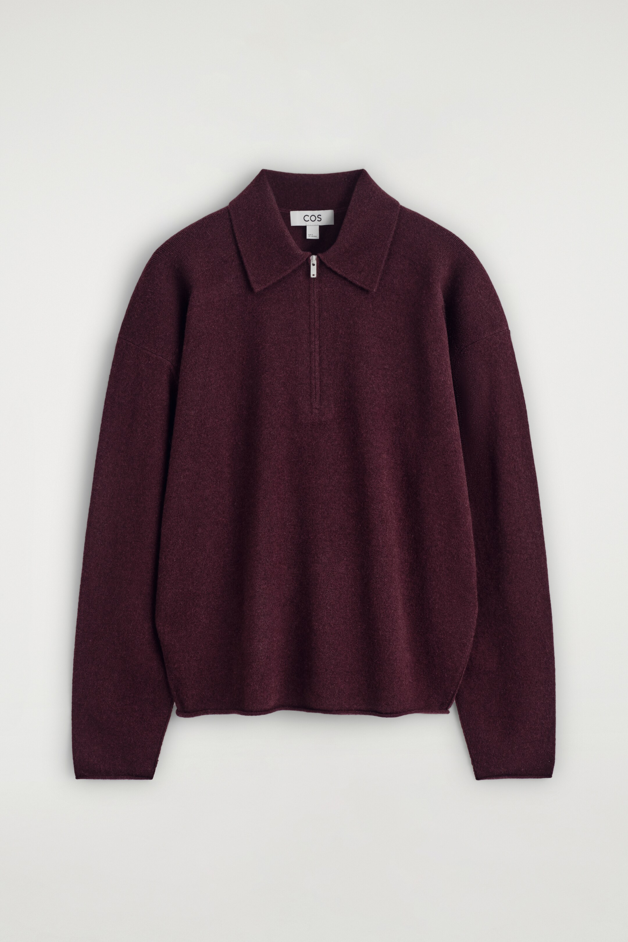 Visualizza immagine più grande: POLO CON CERNIERA IN LANA MERINO E YAK - BORDEAUX - DONNA | H&M IT 6