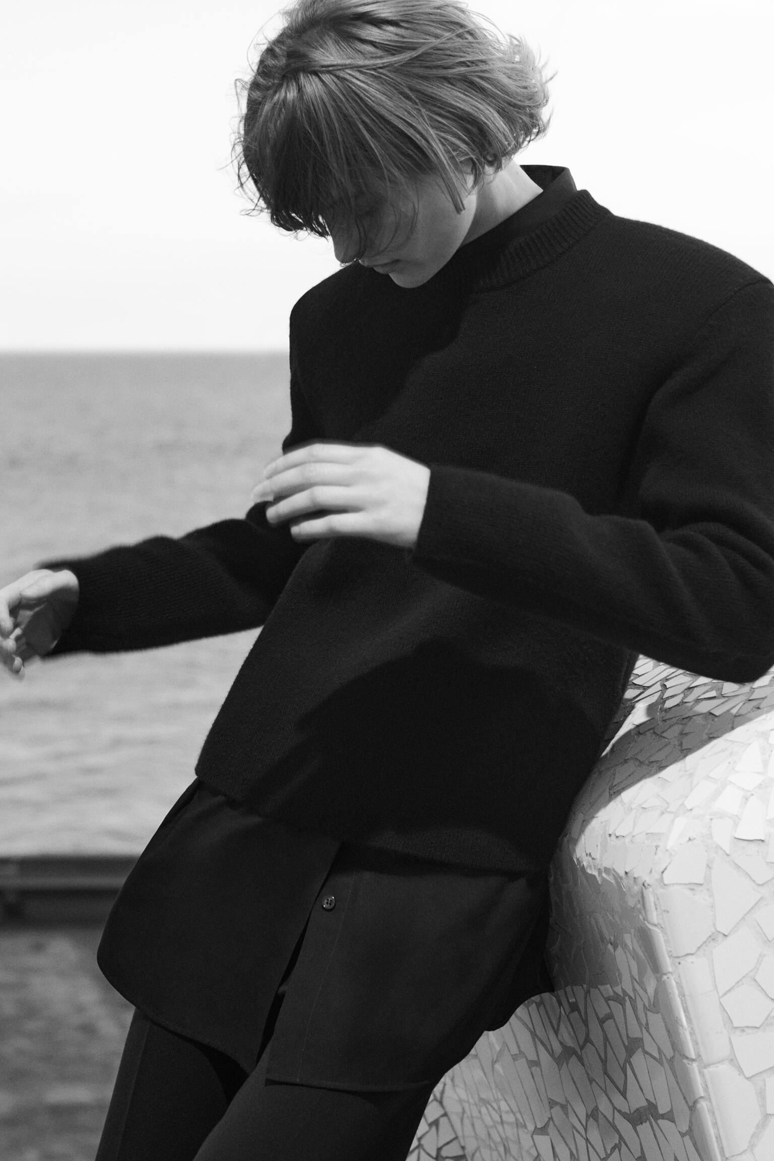 FEIN GESTRICKTE HOSE MIT GERADEM BEIN - NAVYBLAU - 7