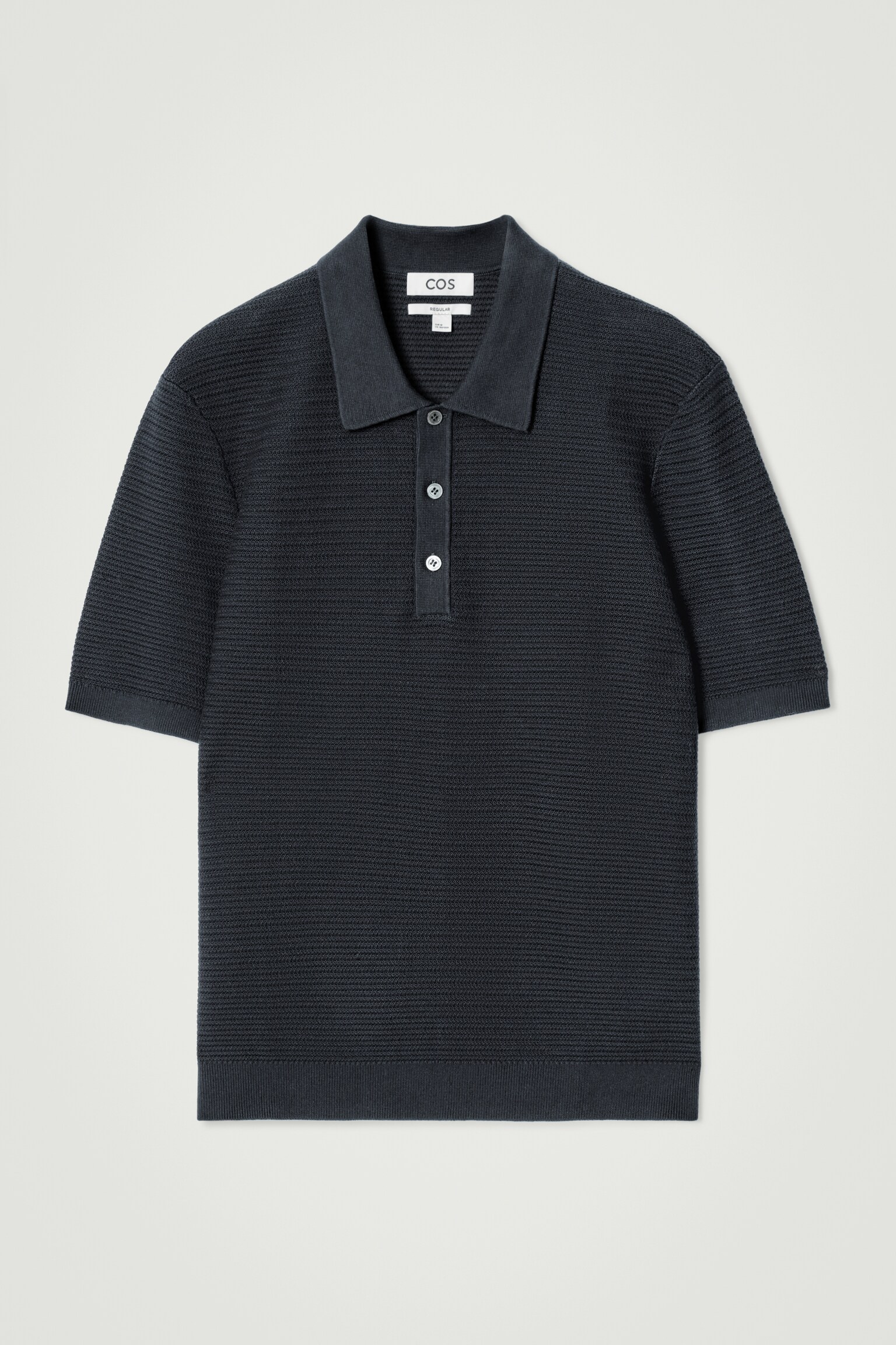POLO DE ALGODÓN PUNTO CON TEXTURA - AZUL MARINO/BLANCO/NEGRO/VERDE/TOPO - 2