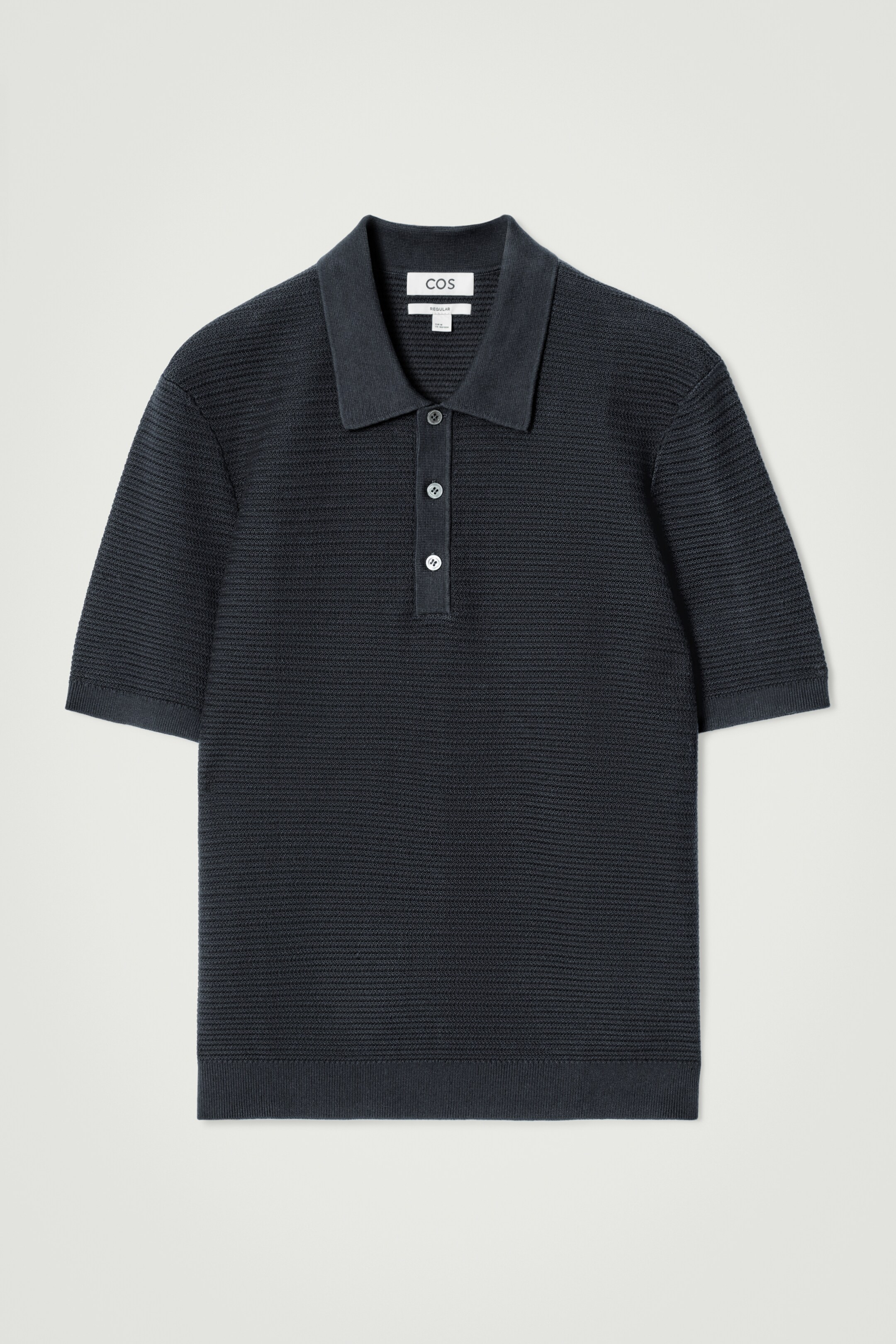 Vezi imaginea mai mare: TRICOU POLO DIN BUMBAC TEXTURAT - BLEUMARIN - BĂRBAŢI | H&M RO 6