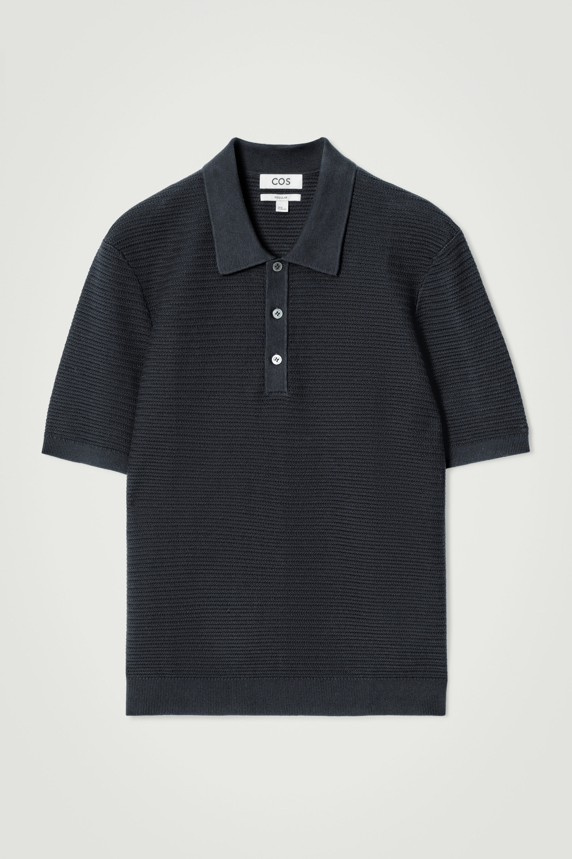 SEAMLESS CASHMERE POLO SHIRT - NAVY | COS