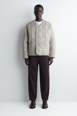 REVERSIBLE QUILTED JACKET — LIGHT GREY 1