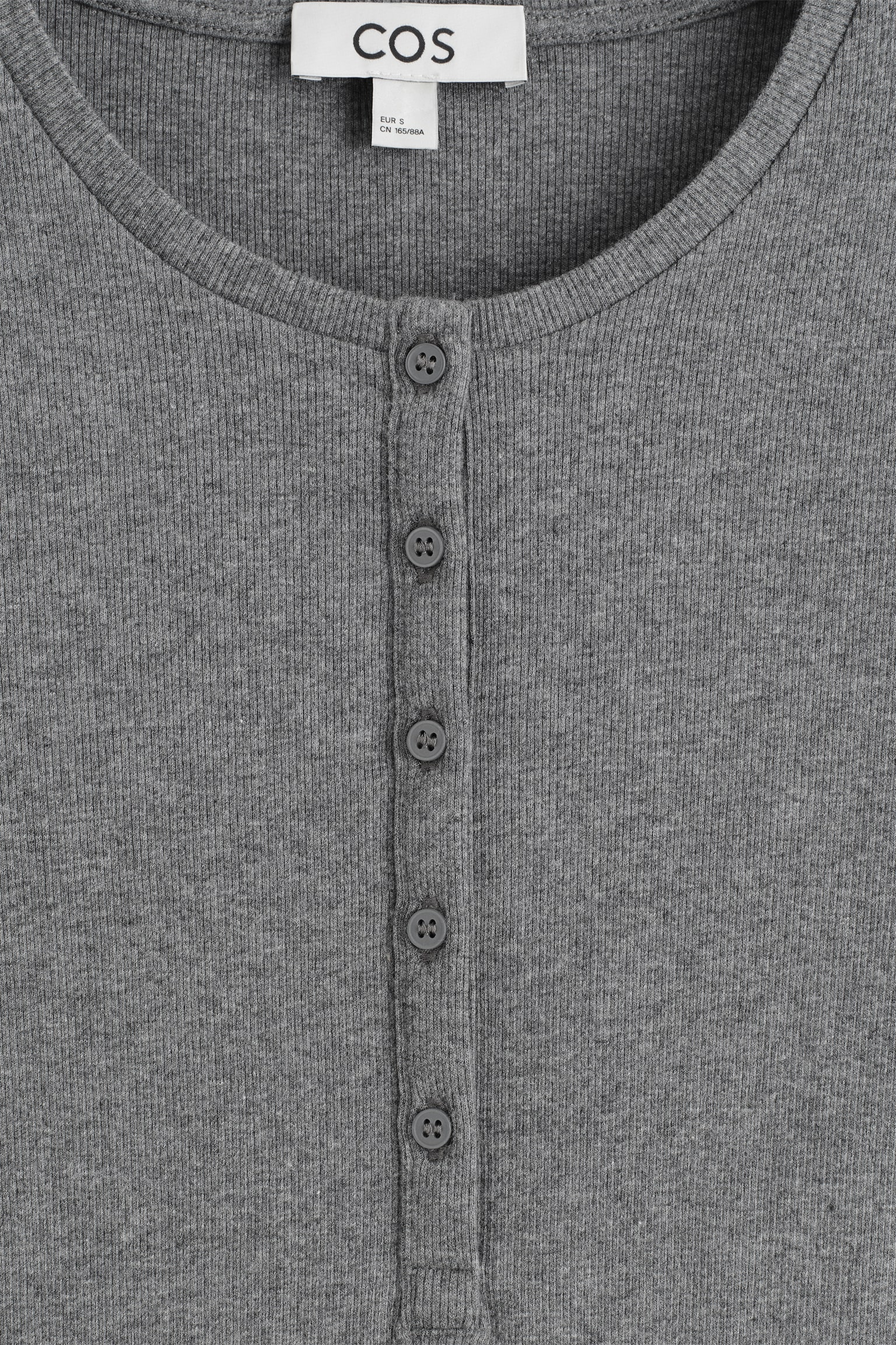 LANGÄRMLIGES HENLEY-OBERTEIL - GRAU MELIERT/BEIGE MELIERT/SCHWARZ - 3