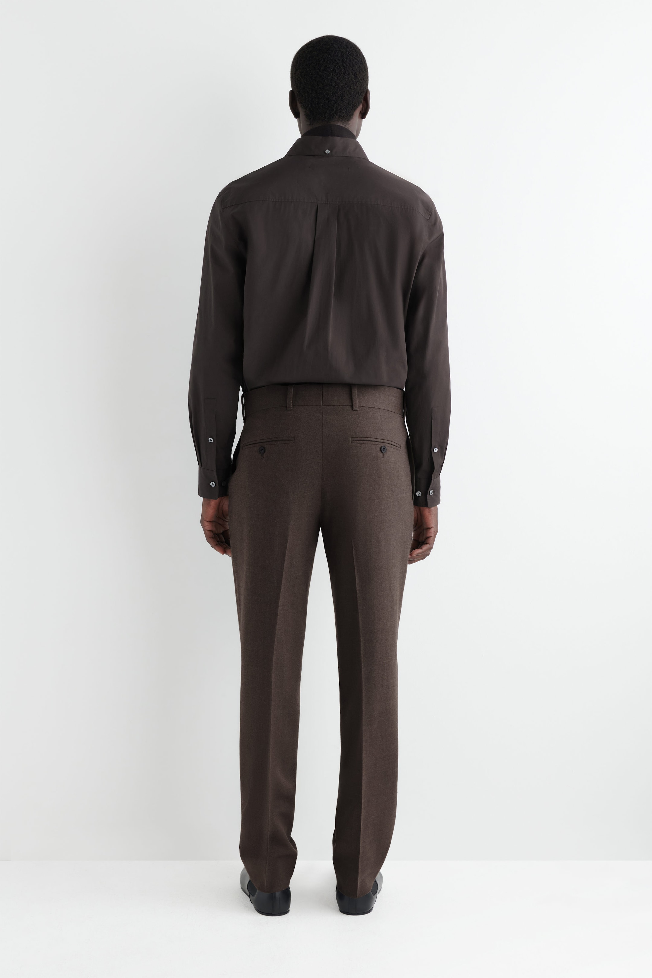 WOOL TAPERED TROUSERS