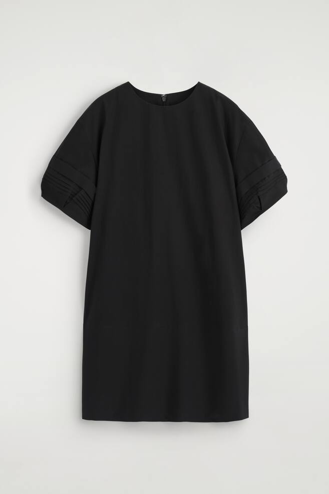 MINIKLEID AUS BAUMWOLLE MIT BIESEN - SCHWARZ/BEIGE/KARIERT - 1