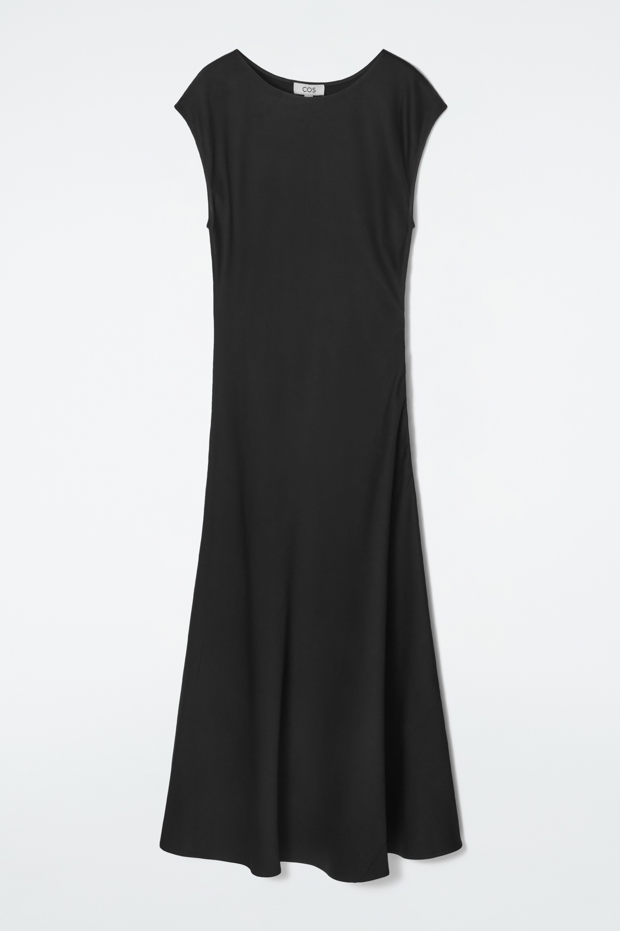 Agrandir l'image: ROBE COUPÉE EN BIAIS EN SATIN FRONCÉ - NOIR - FEMME | H&M CH 1