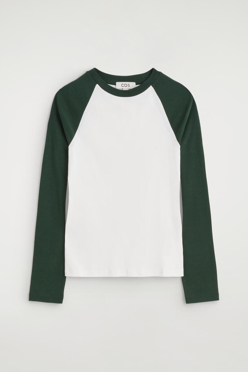 Long-Sleeved Cotton Raglan T-Shirt