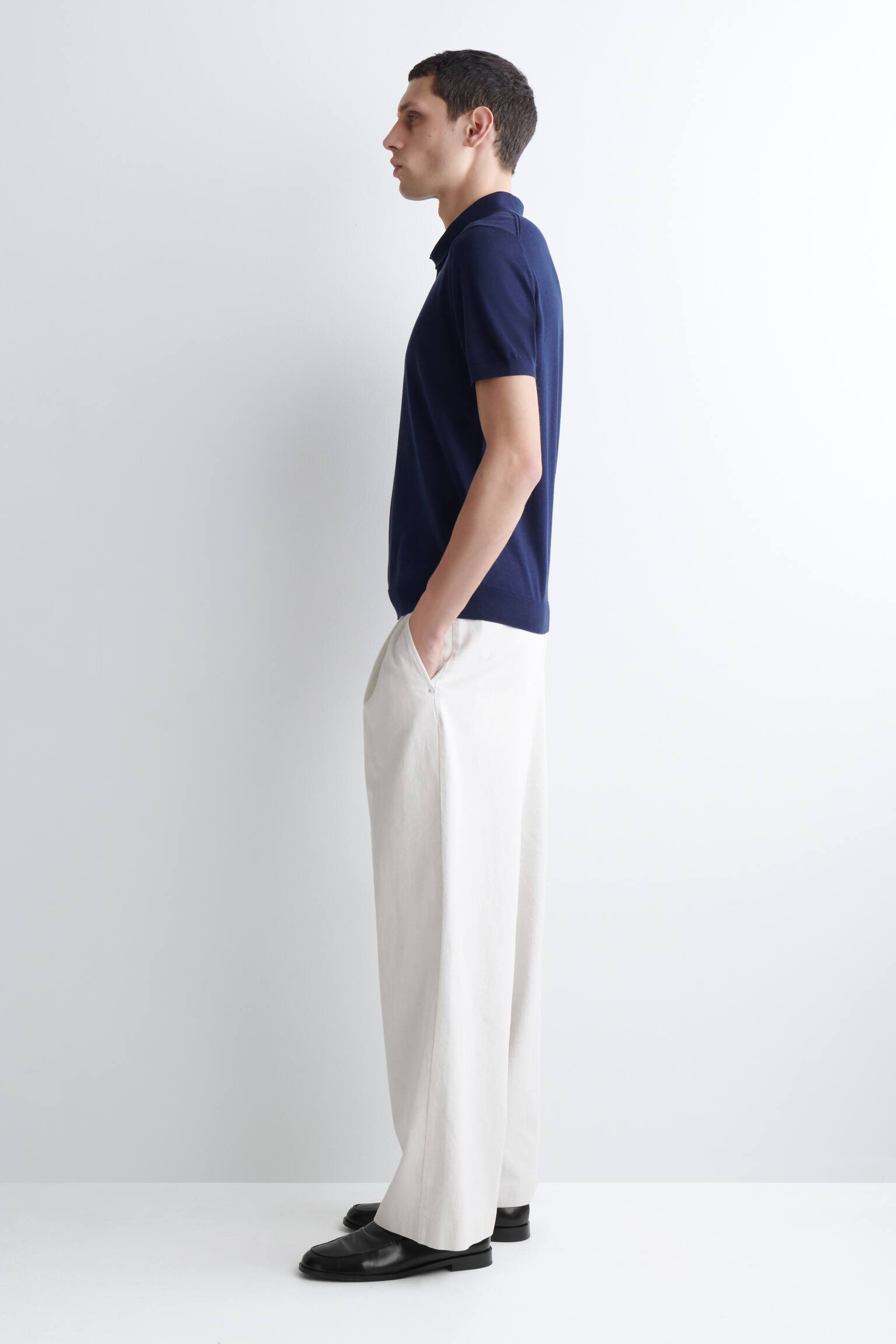 POLO SLIM IN MAGLIA DI SETA - BLU/MARRONE/NERO - 5