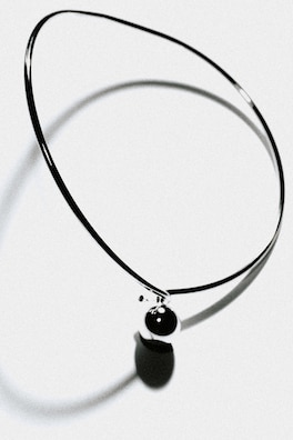 BEADED CUFF NECKLACE — SILVER 4