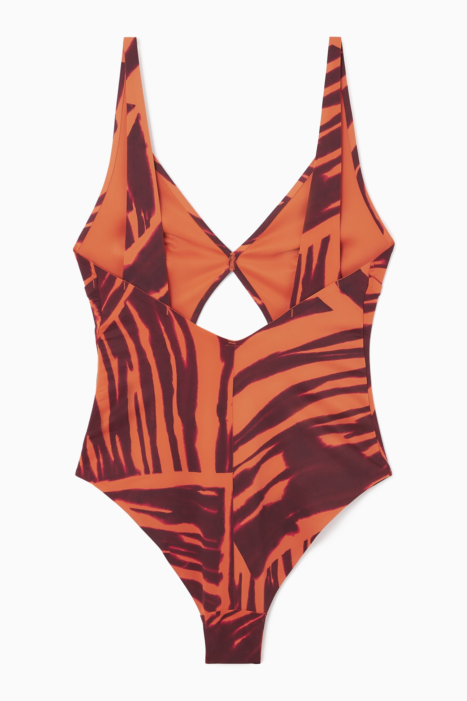 CUTOUT SCUBA SWIMSUIT - BROWN / ORANGE / PINK/DARK TURQUOISE/BLACK - 2