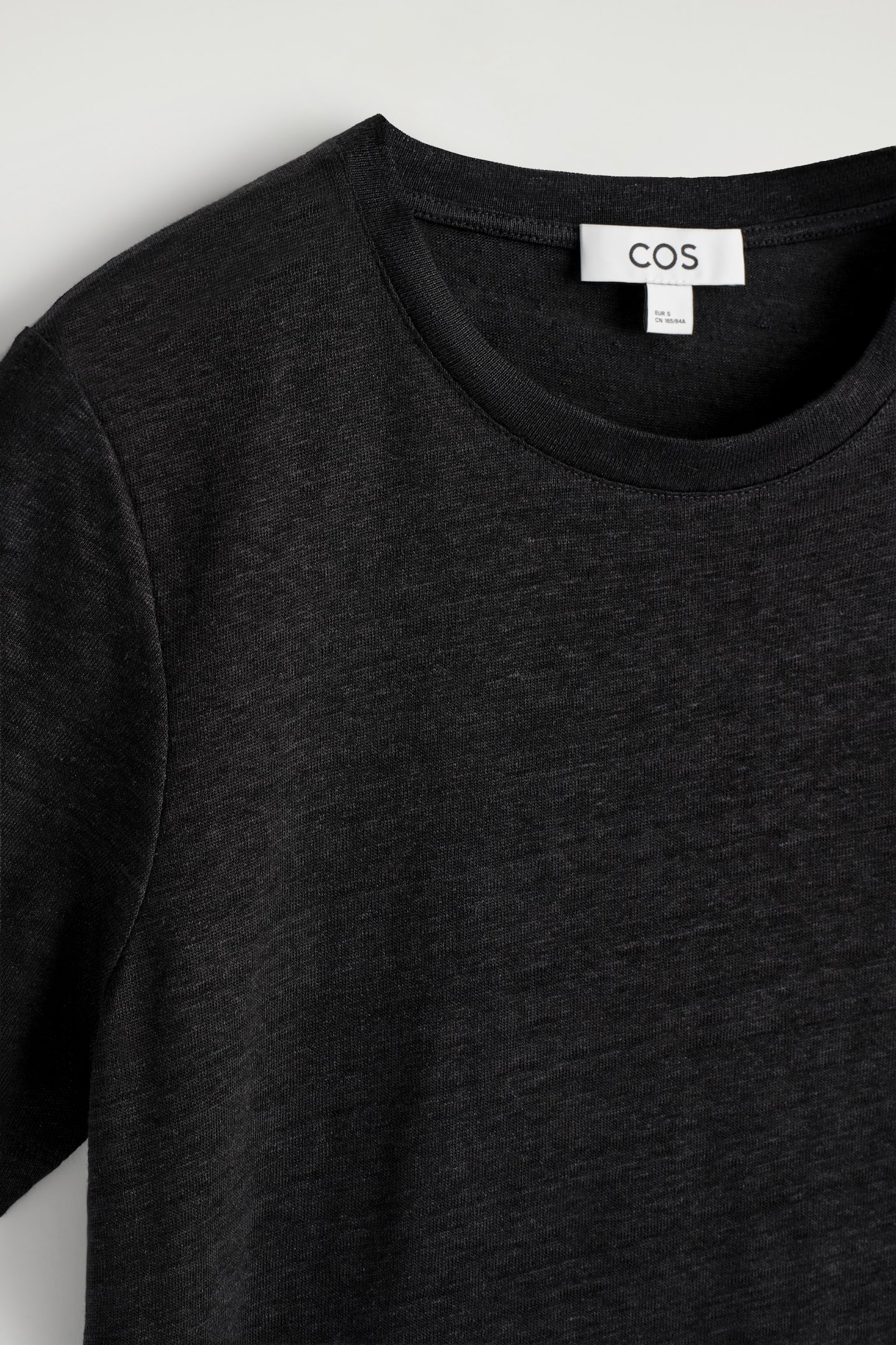 LNIANY T-SHIRT Z OKRĄGŁYM DEKOLTEM - CZARNY/ÉCRU/BORDOWY - 4