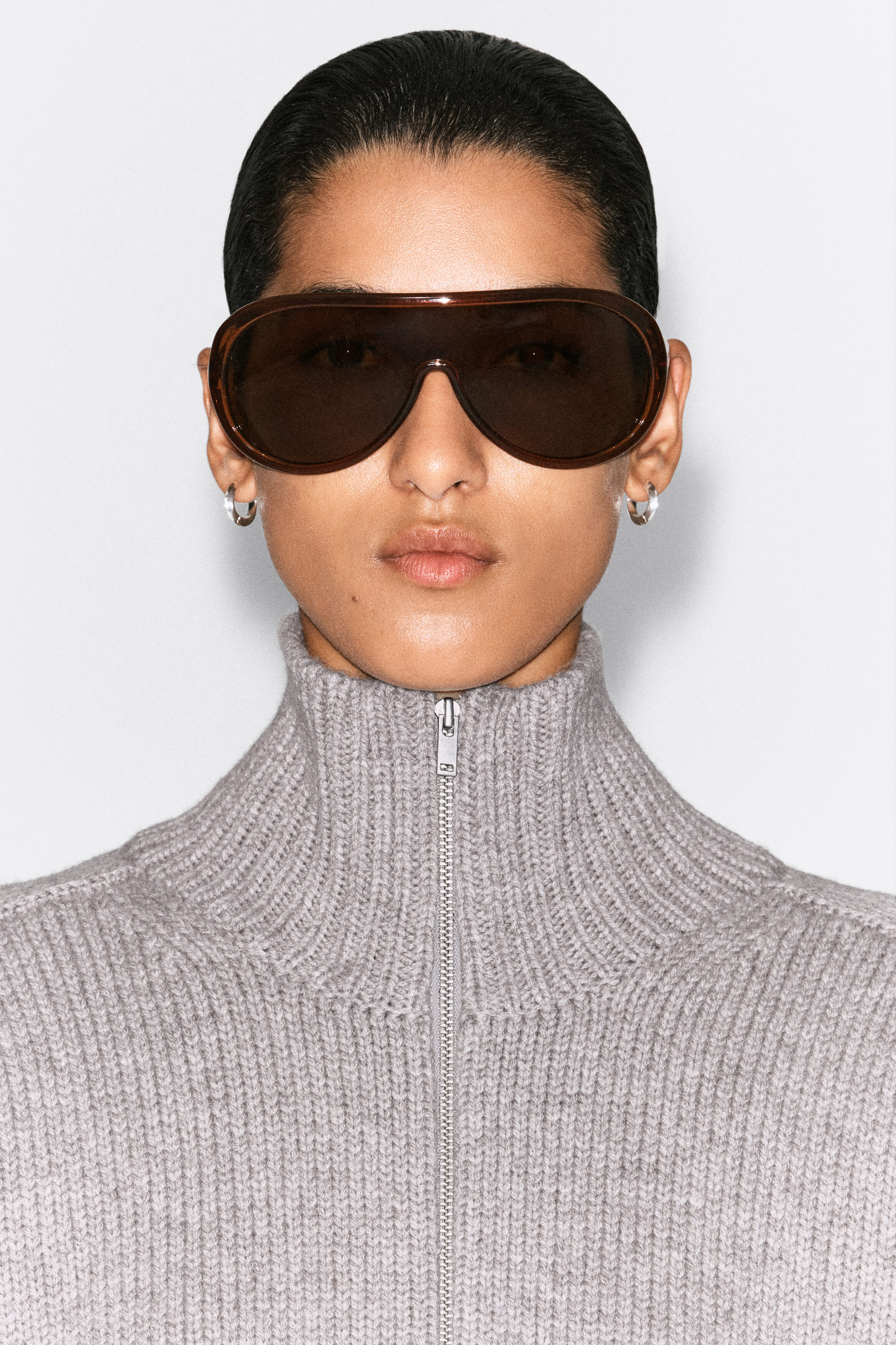 ROUNDED WOOL MOCK-NECK ZIP-UP JACKET - thumbnail 10