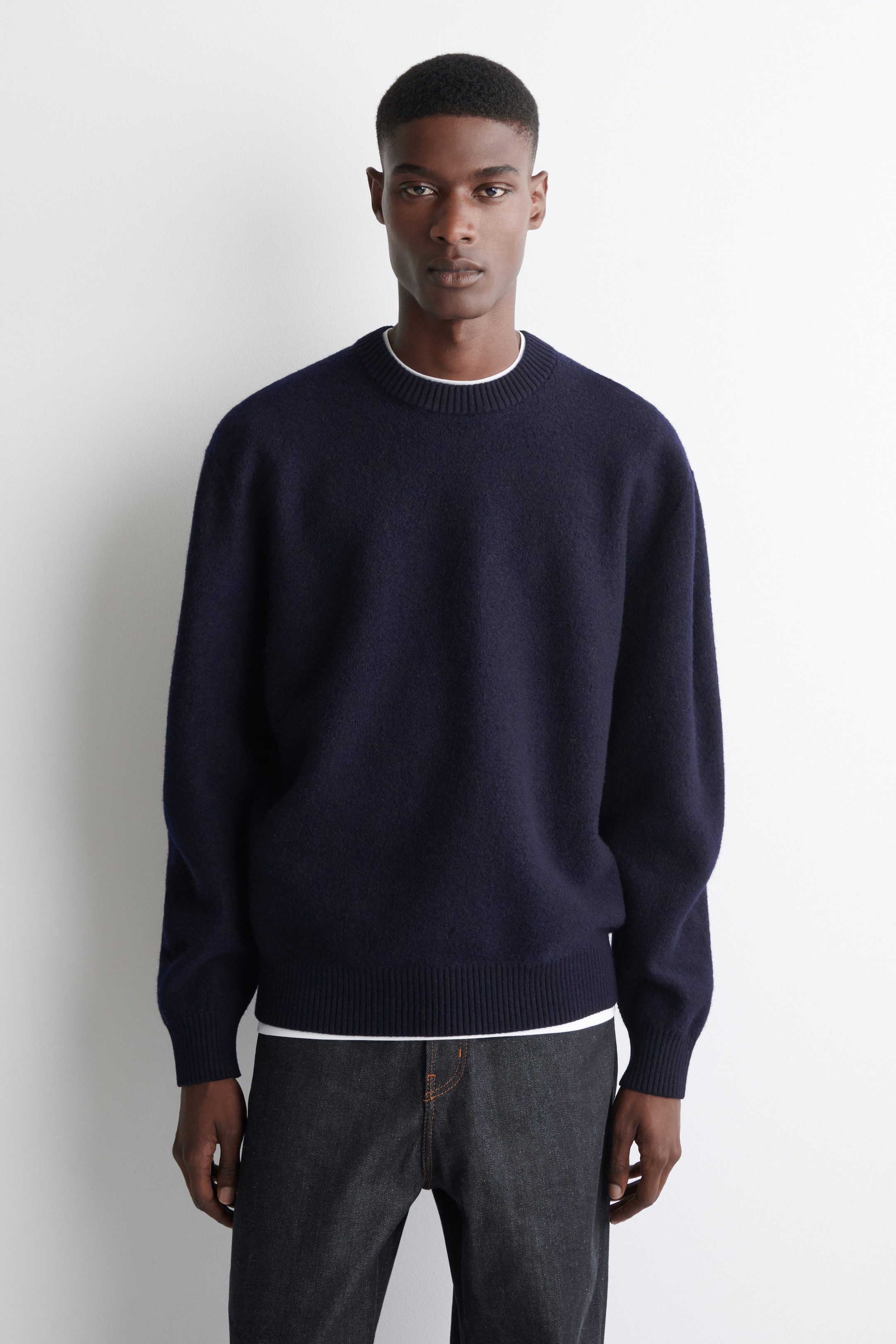 BOILED-WOOL CREW-NECK JUMPER