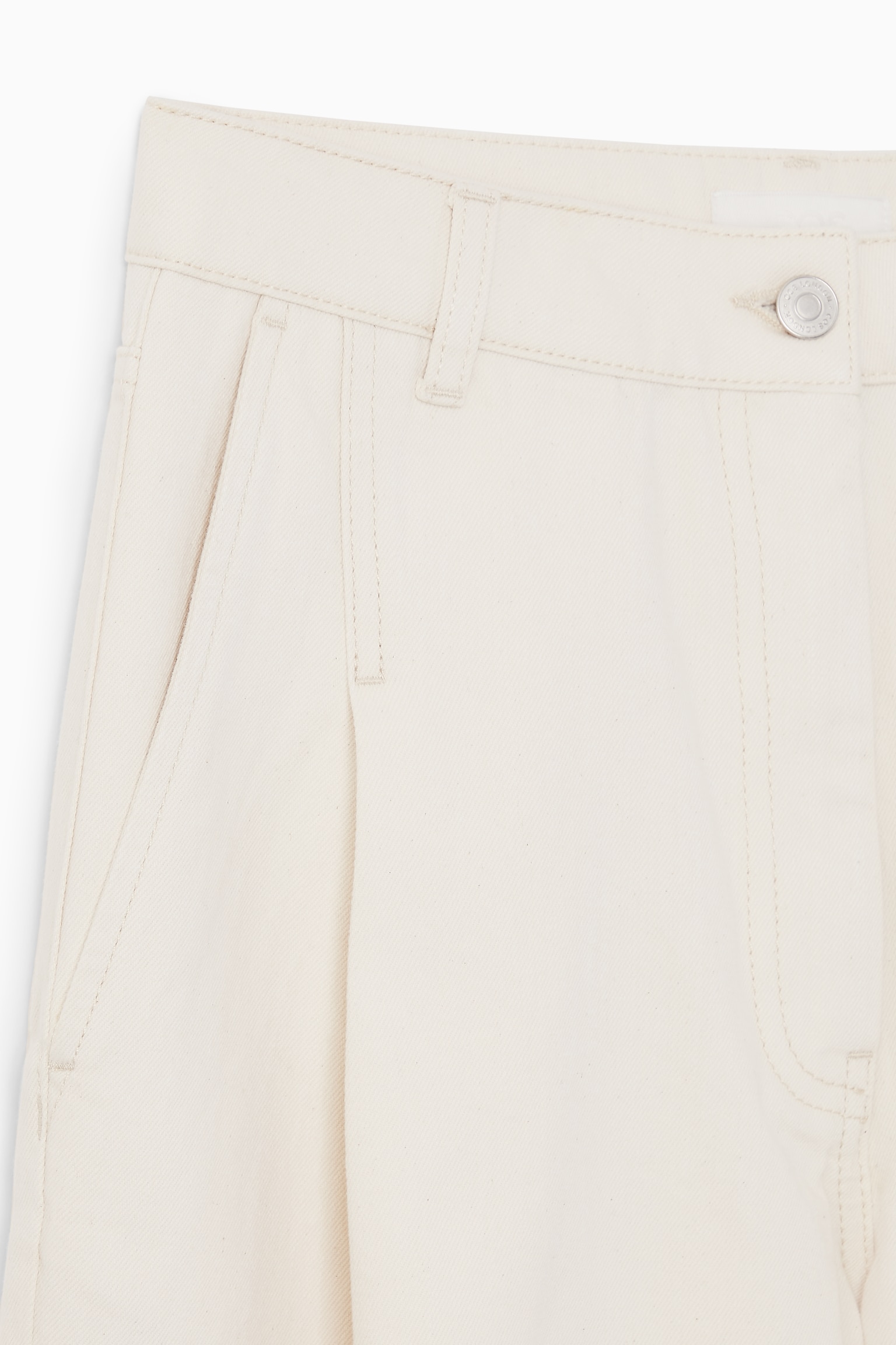 PANTALON BARREL À PLIS DENIM - CRÈME - 2