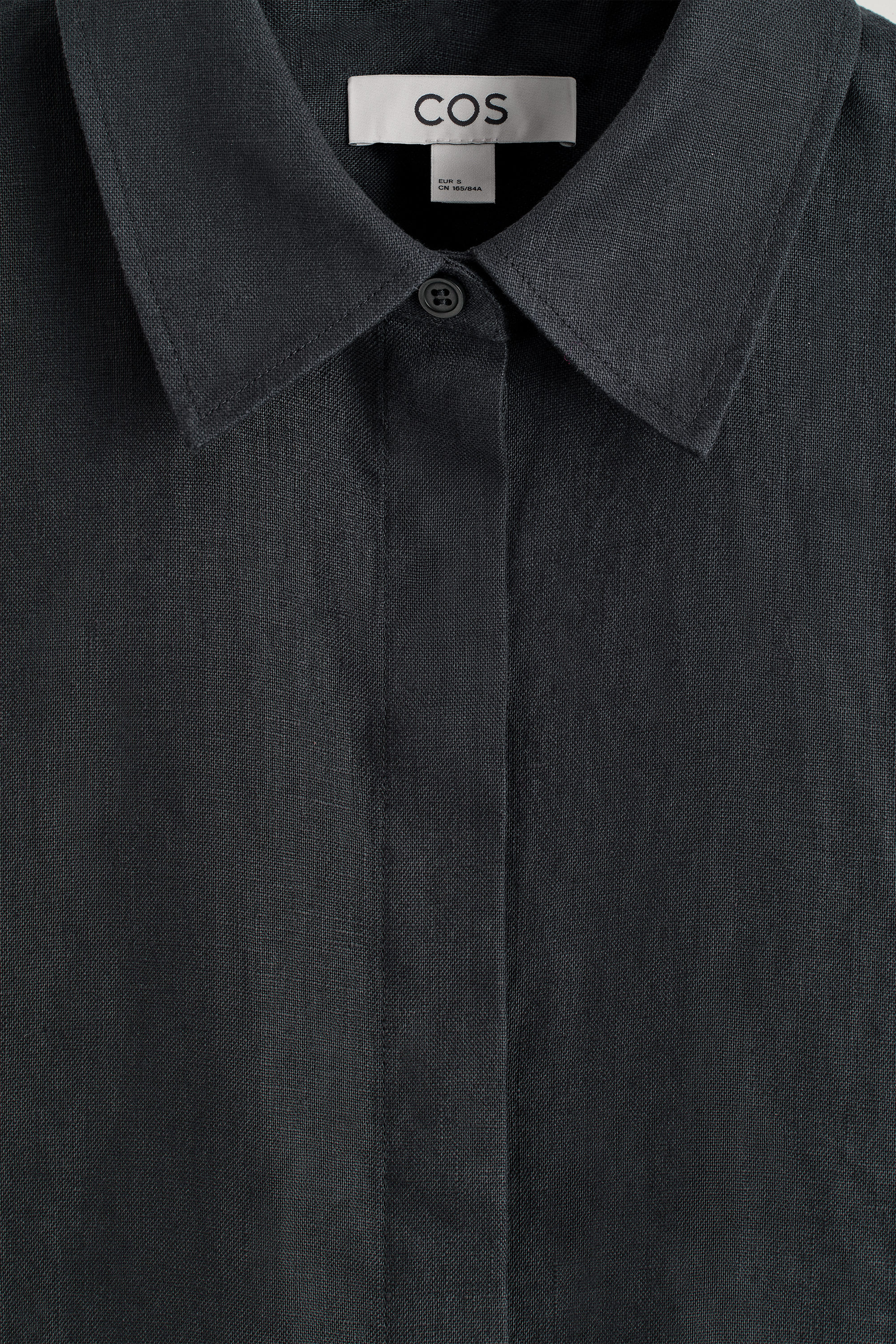 OVERSIZED SHORT-SLEEVED LINEN SHIRT - WASHED BLACK | COS CA