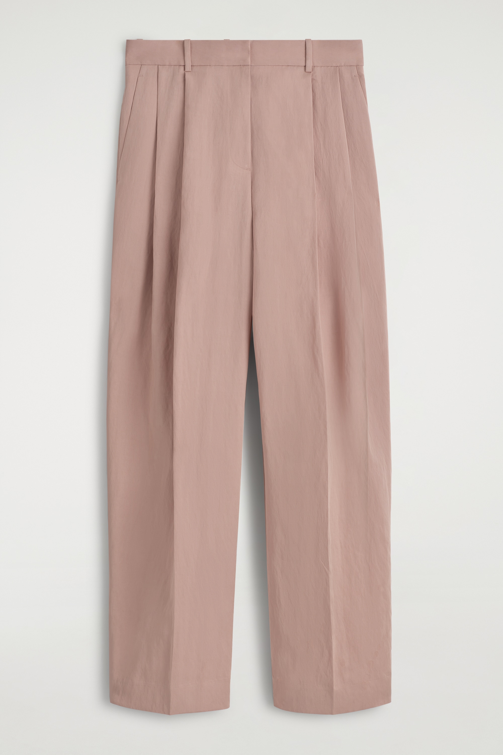 RELAXED FLUID WIDE-LEG TROUSERS - LIGHT PINK/BURGUNDY/BLACK