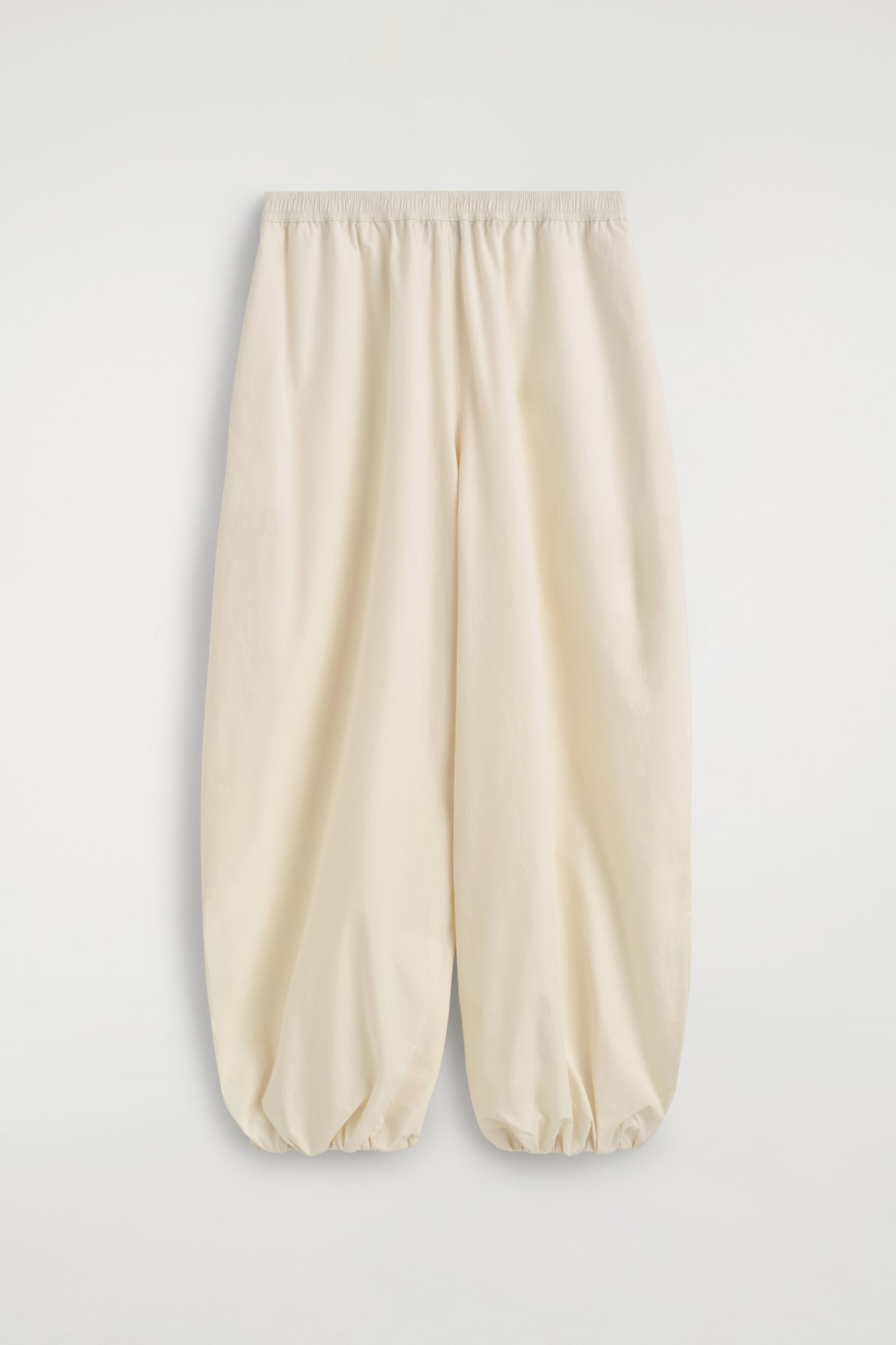 FLIESSENDE BALLONHOSE AUS BAUMWOLLE - ELFENBEIN/BRAUN - 1