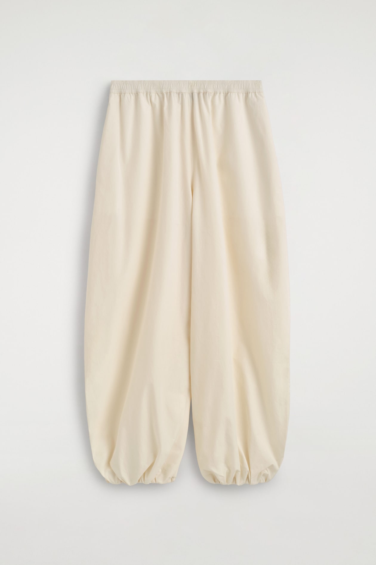 FLUID COTTON BALLOON PANTS — IVORY