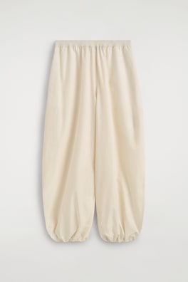 FLUID COTTON BALLOON PANTS — IVORY 7
