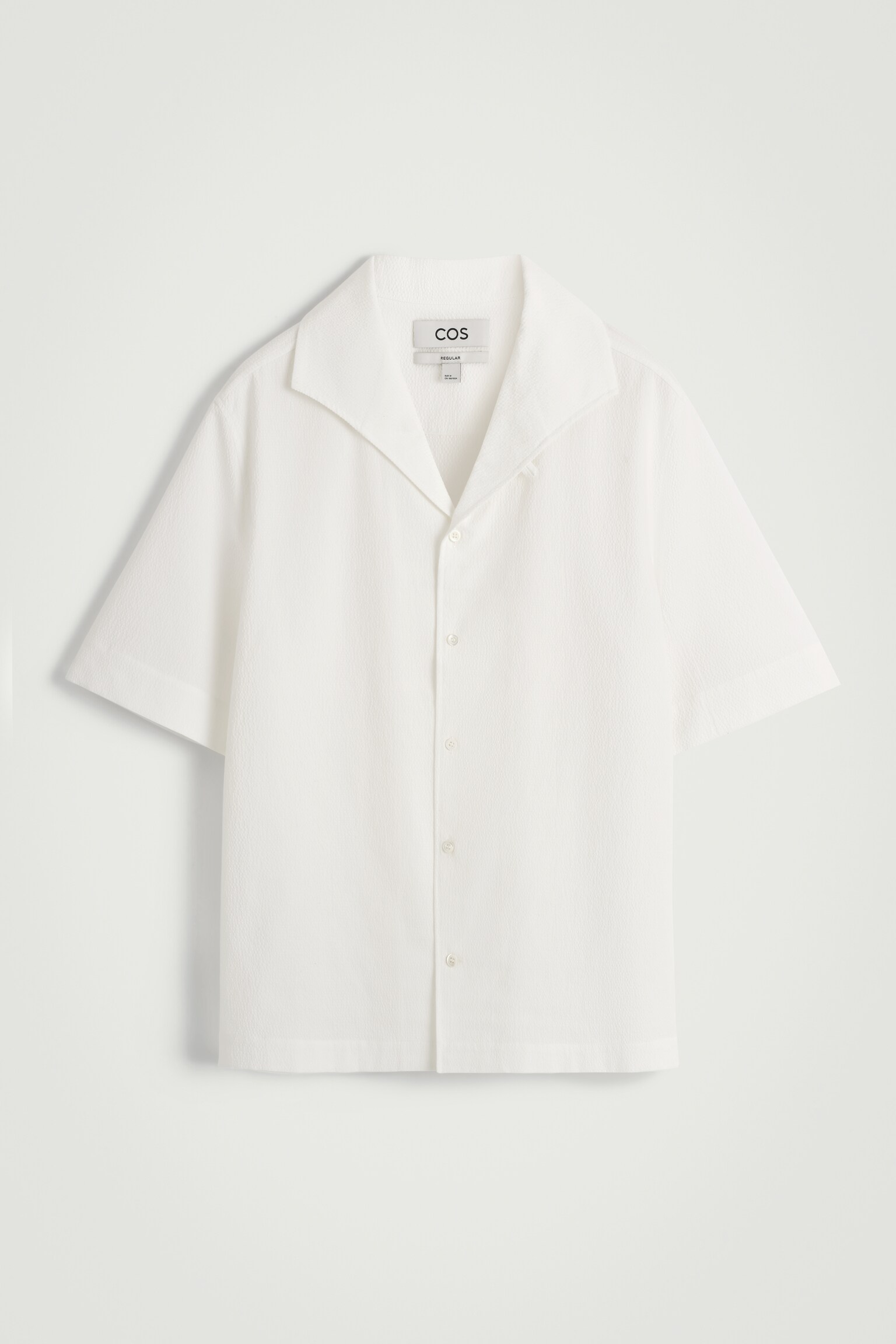 CAMISA DE SEERSUCKER CON CUELLO ABIERTO - BLANCO/AZUL MARINO - 2