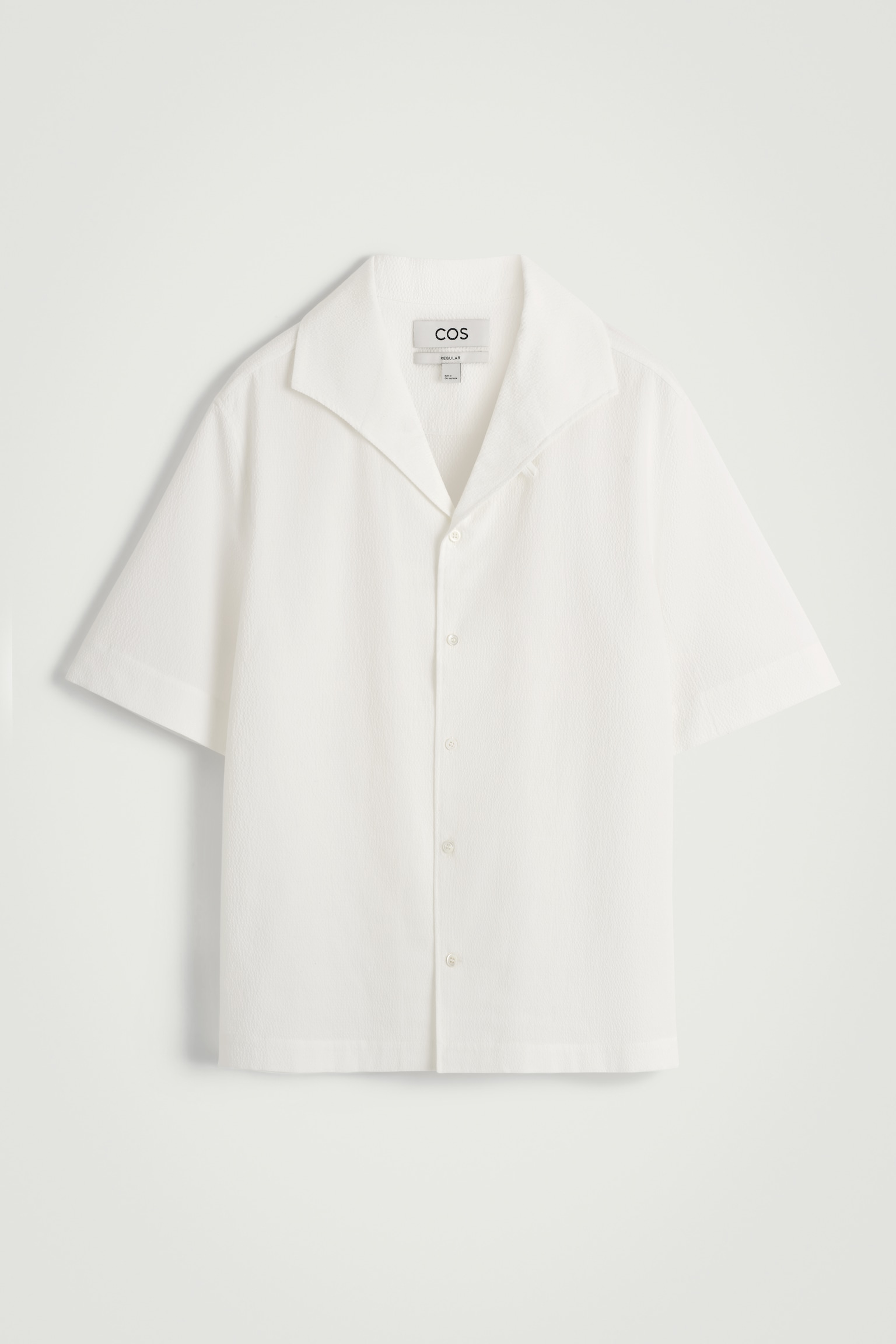 CAMICIA IN SEERSUCKER CON COLLETTO APERTO - BIANCO/BLU NAVY - 2