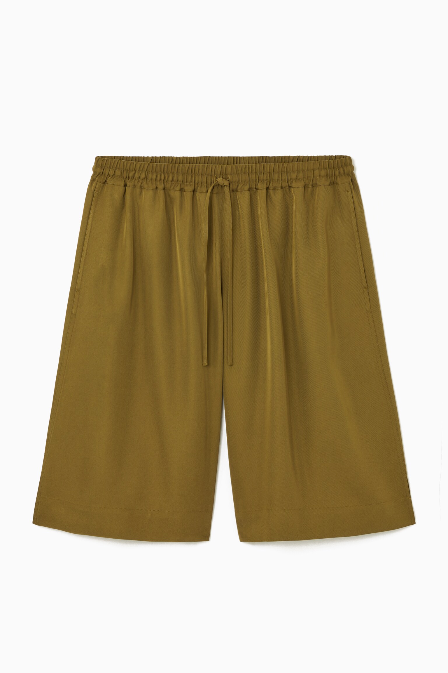WIDE-LEG SHORTS - KHAKI GREEN - 1