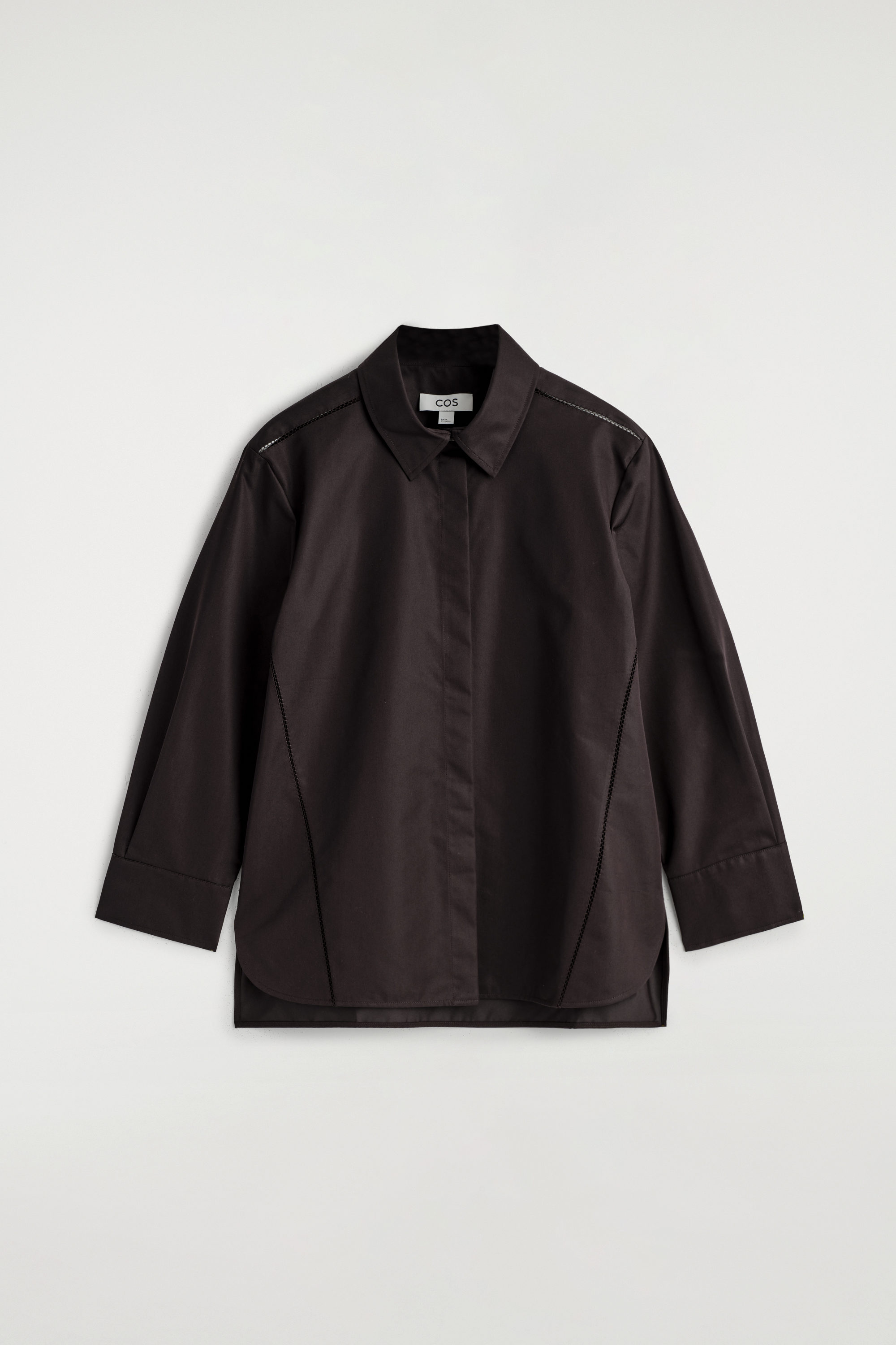 ジョスリン CAITLYN COTTON SMOCK SHIRTS 6 M 黒 Gio Shirt in Crushed Cotton Black
