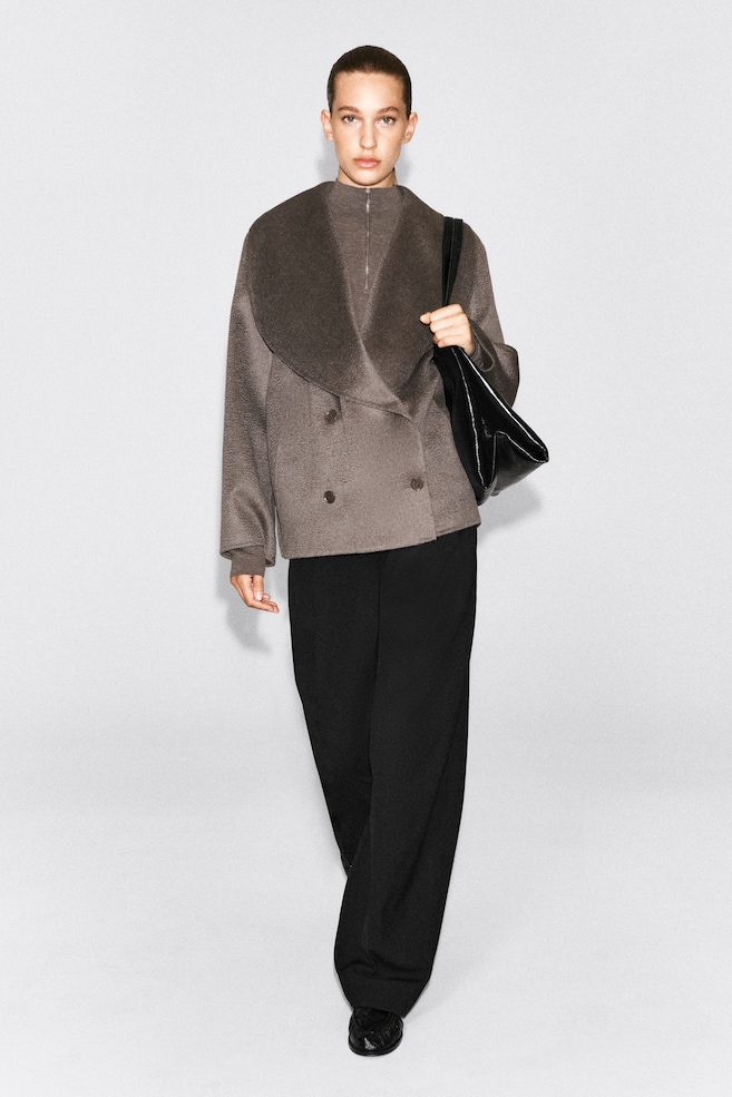 DOUBLE-FACED CASHMERE BOMBER JACKET — STONE