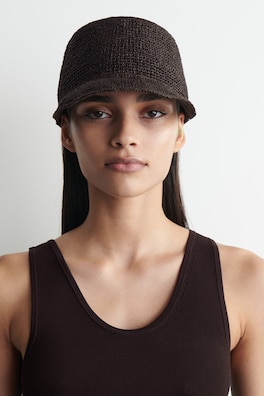 WOVEN PAPER CAP — BROWN 1