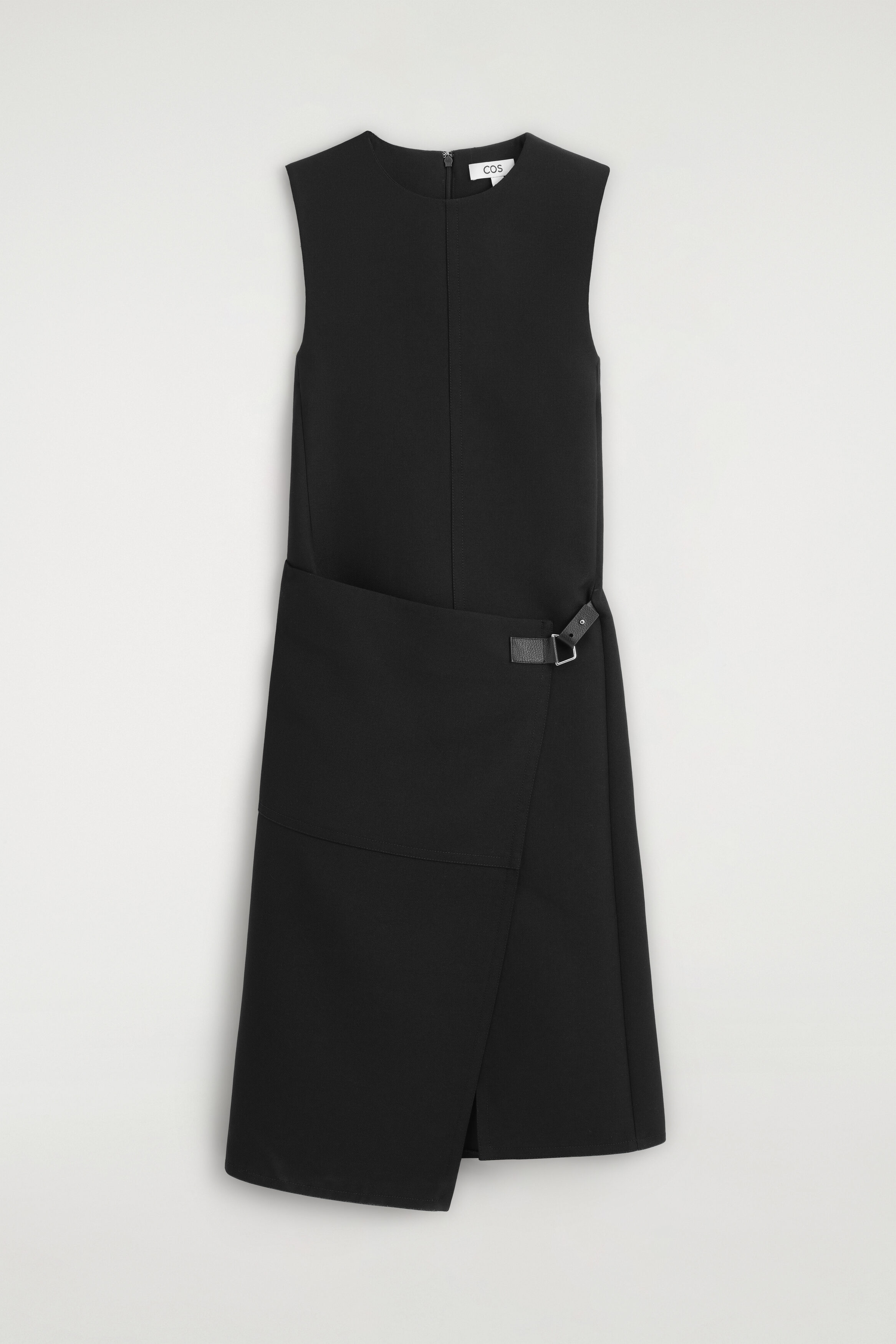 BELT-DETAIL DOUBLE-FACED WOOL MIDI DRESS - thumbnail 6